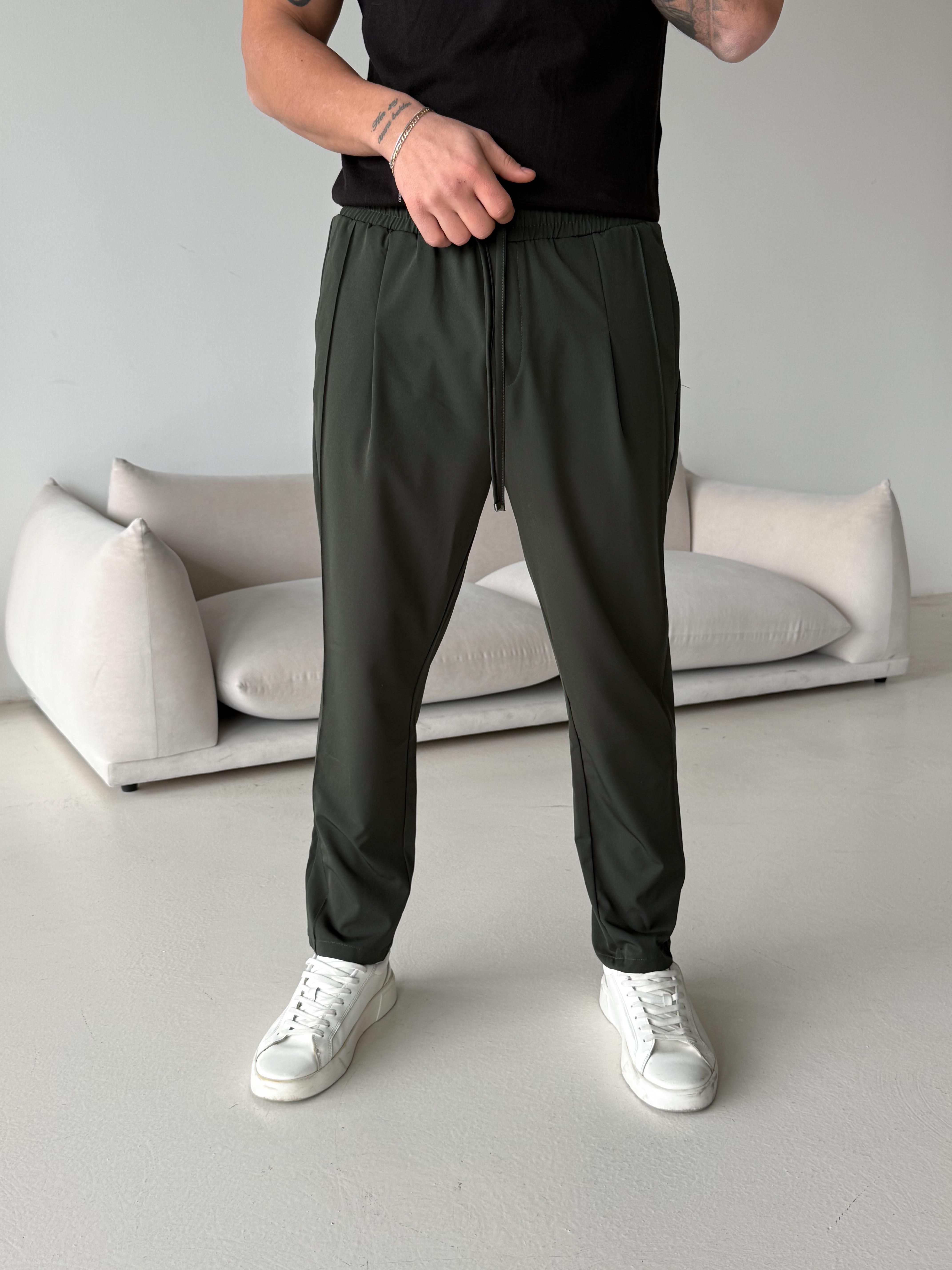 Yeşil Paraşüt Çimalı Regular Kumaş Pantalon 23136 LNS