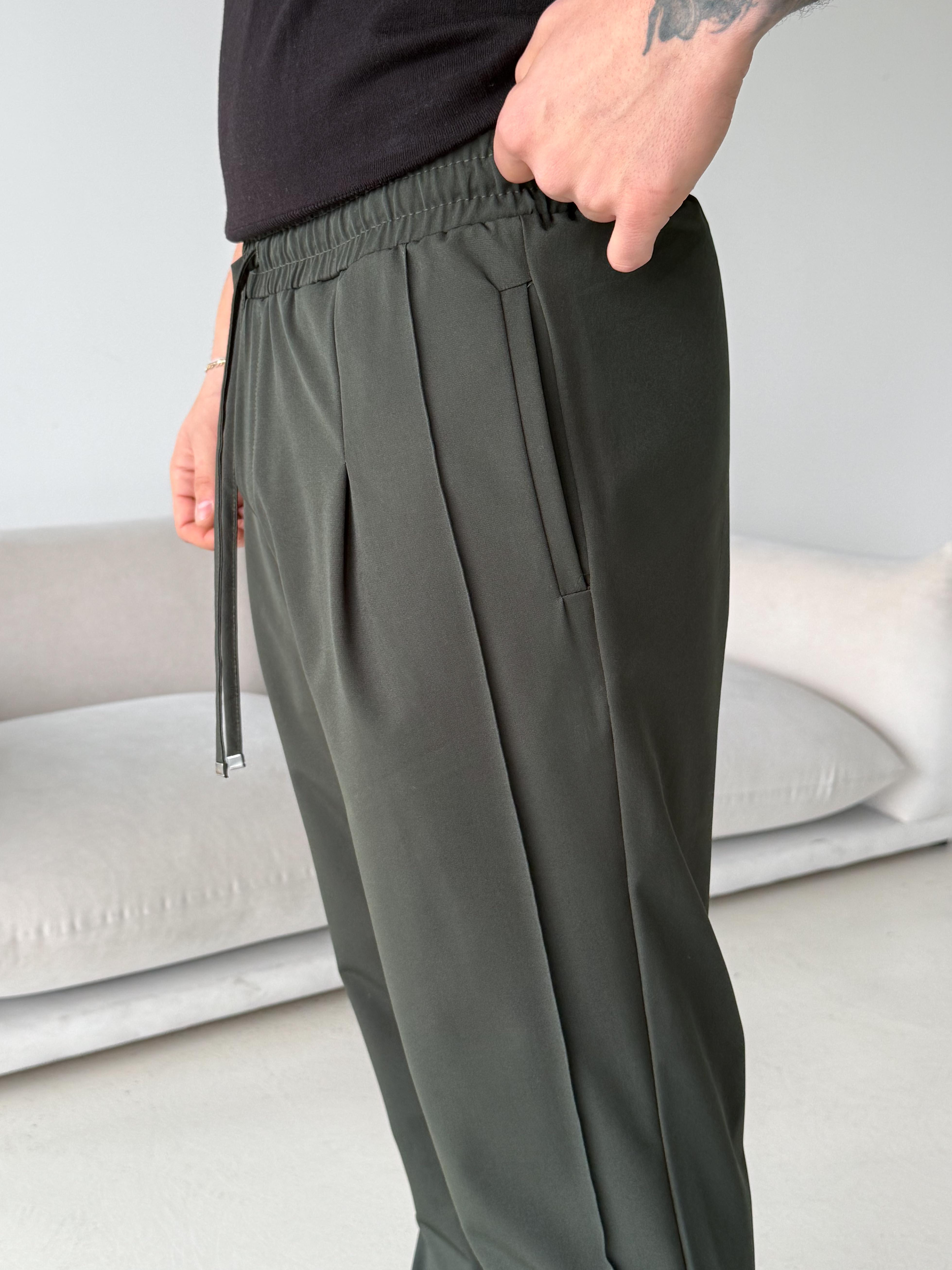 Yeşil Paraşüt Çimalı Regular Kumaş Pantalon 23136 LNS