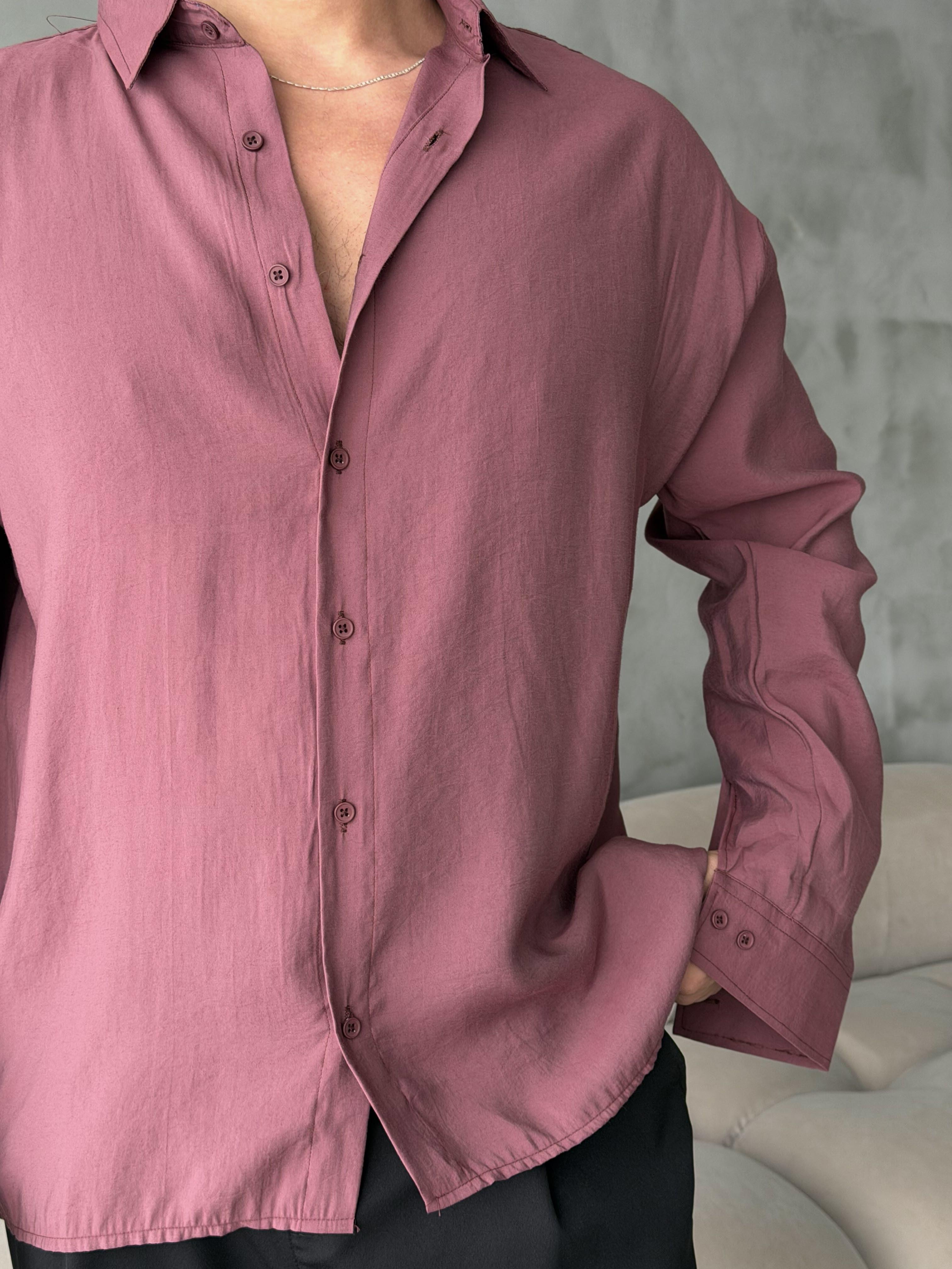 Bordo Modal Kumaş Uzun Kol Gömlek MSS