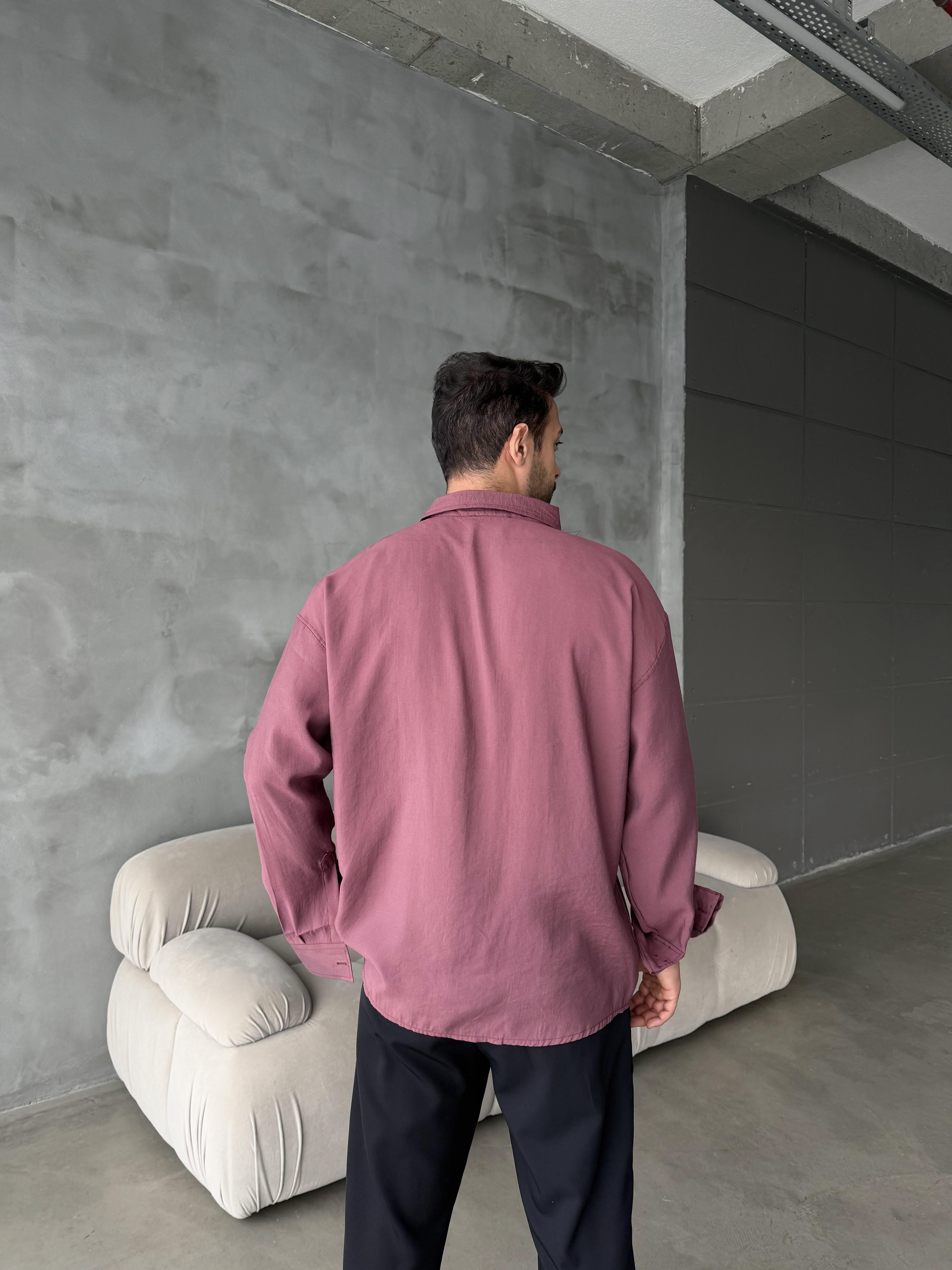 Bordo Modal Kumaş Uzun Kol Gömlek MSS