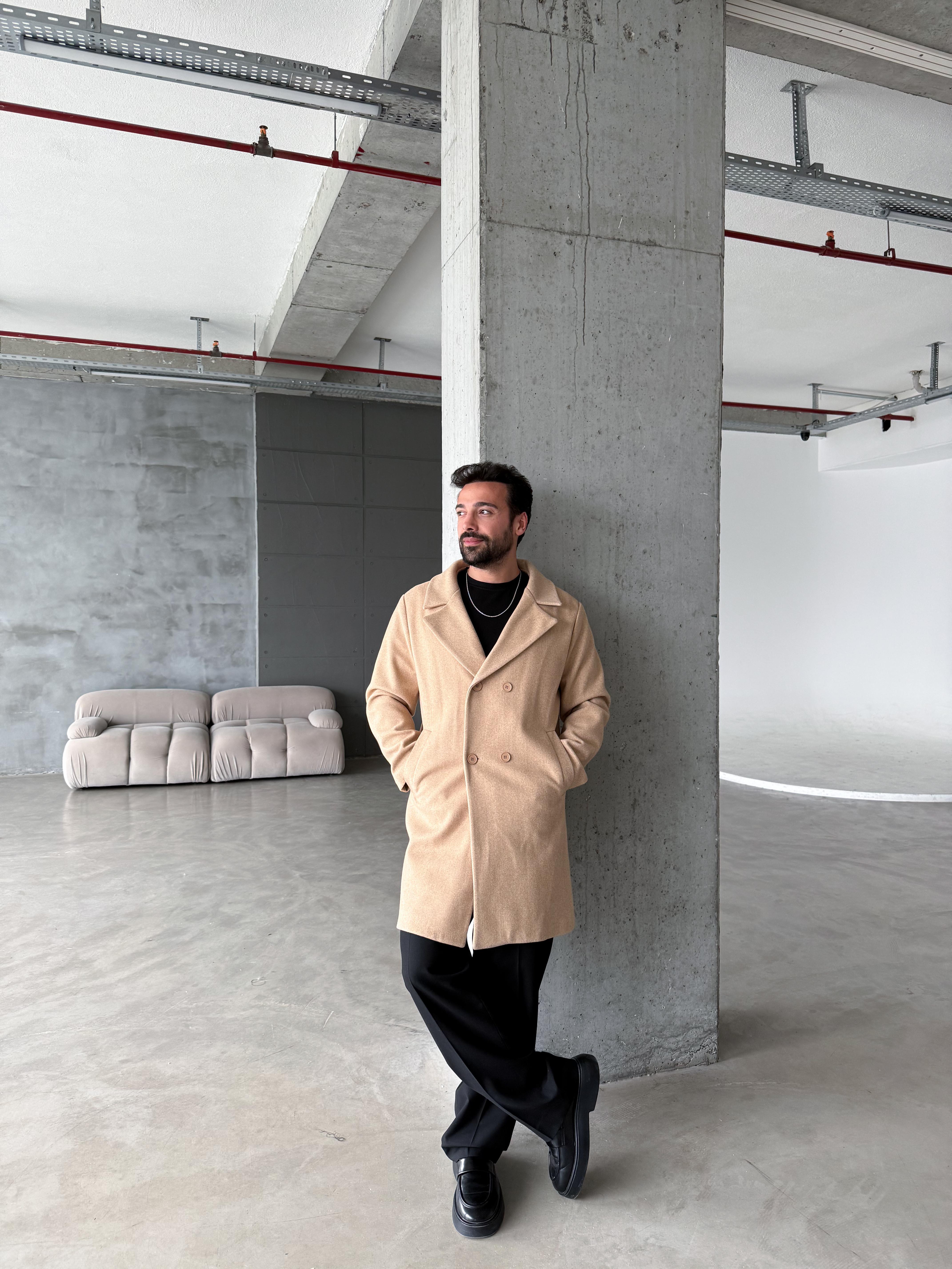 Krem Kruvaze Uzun Yün Astarlı Kaşe LNS