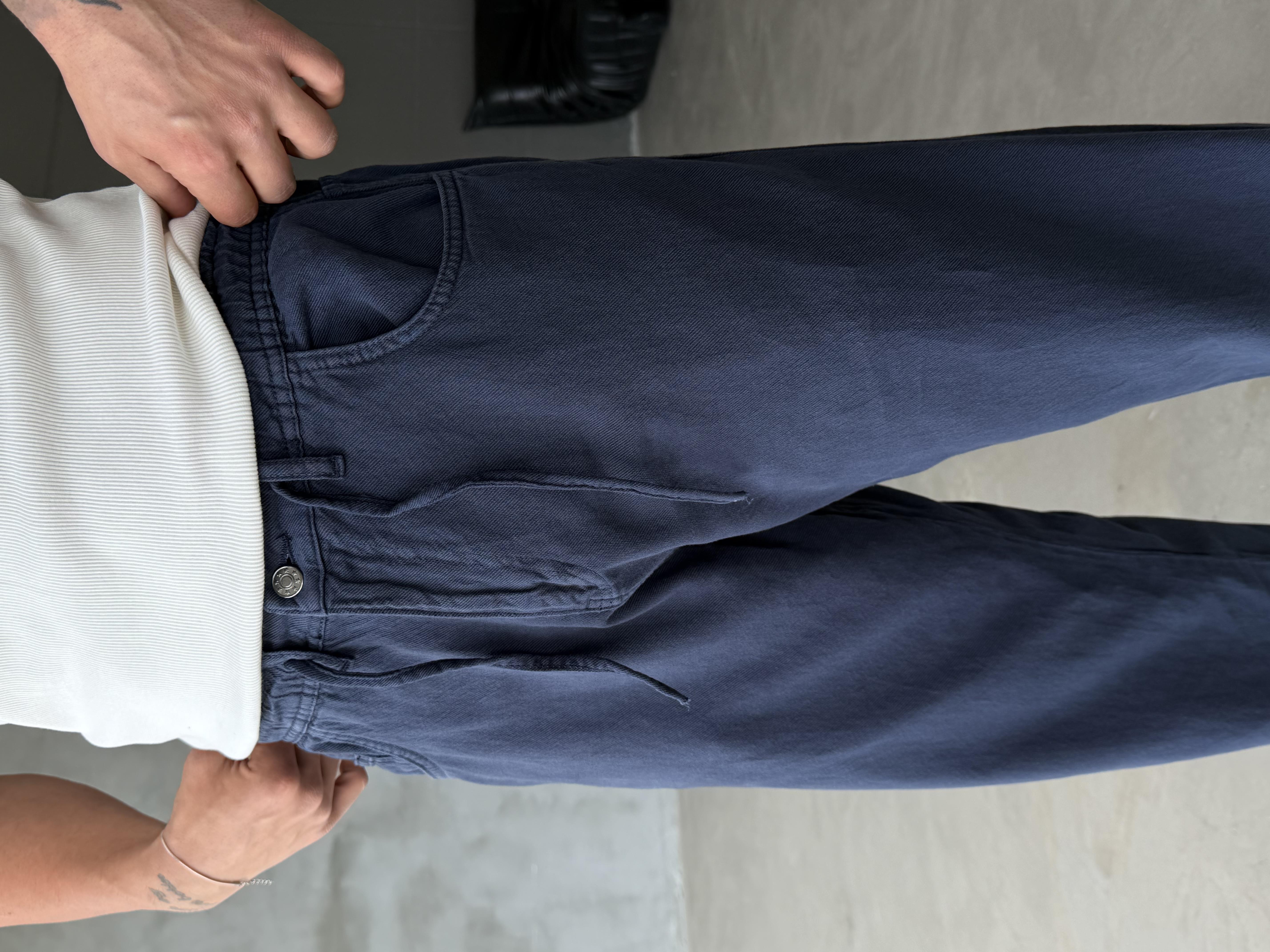 Lacivert Bağcıklı Yazlık Kot Pantalon RSP 21076