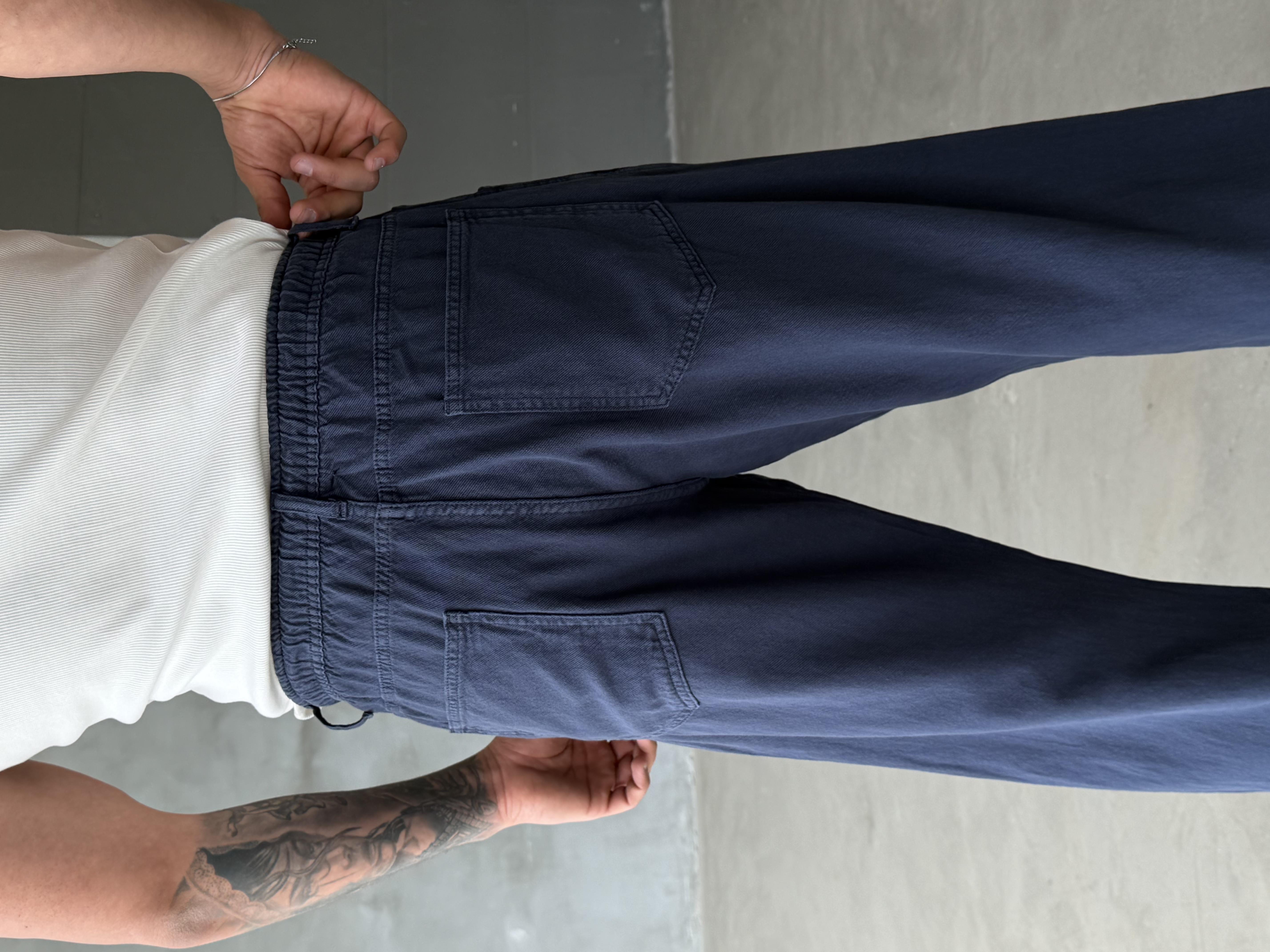 Lacivert Bağcıklı Yazlık Kot Pantalon RSP 21076
