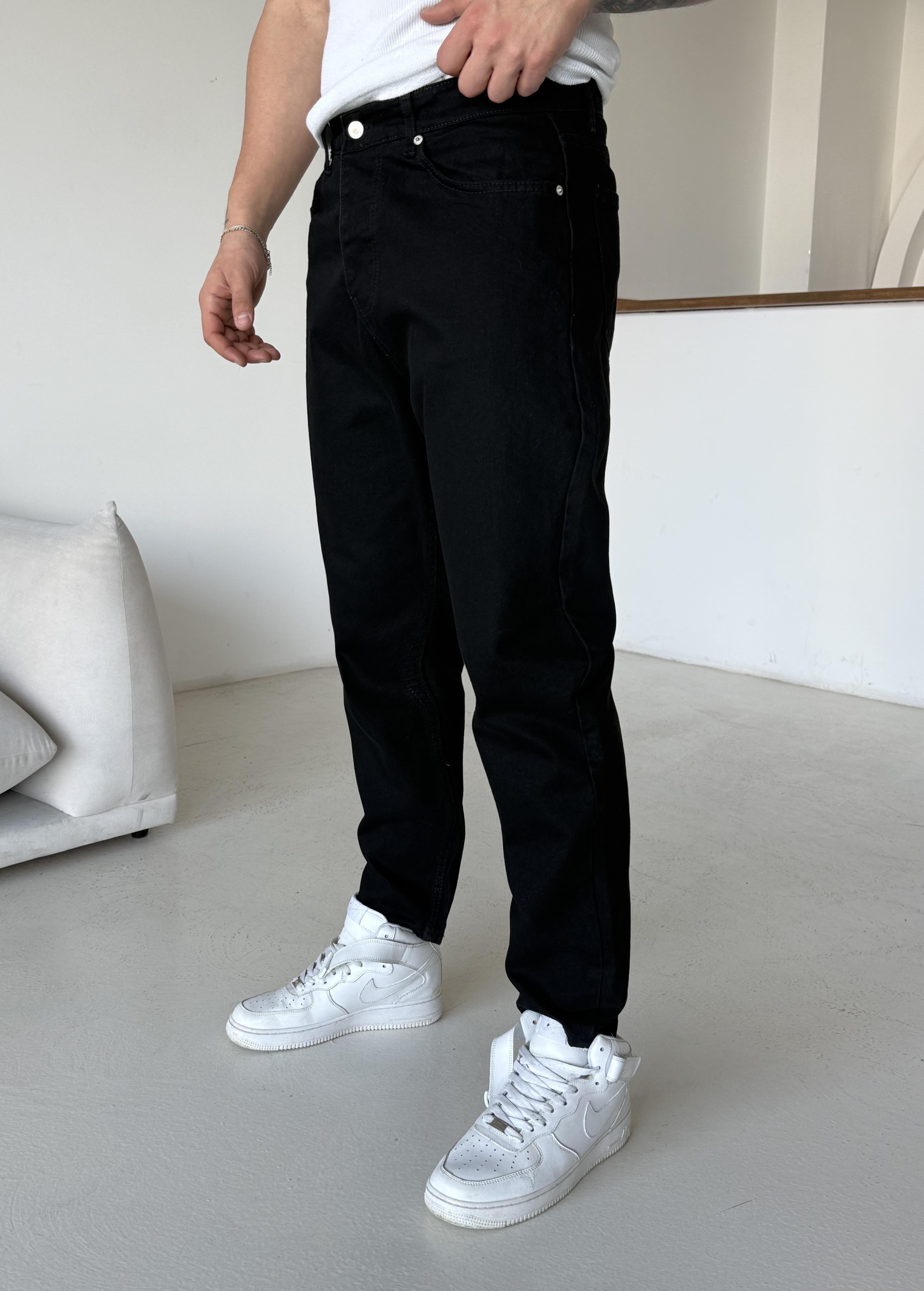 Siyah Düz Boyfriend Kot Pantalon MB 650-1