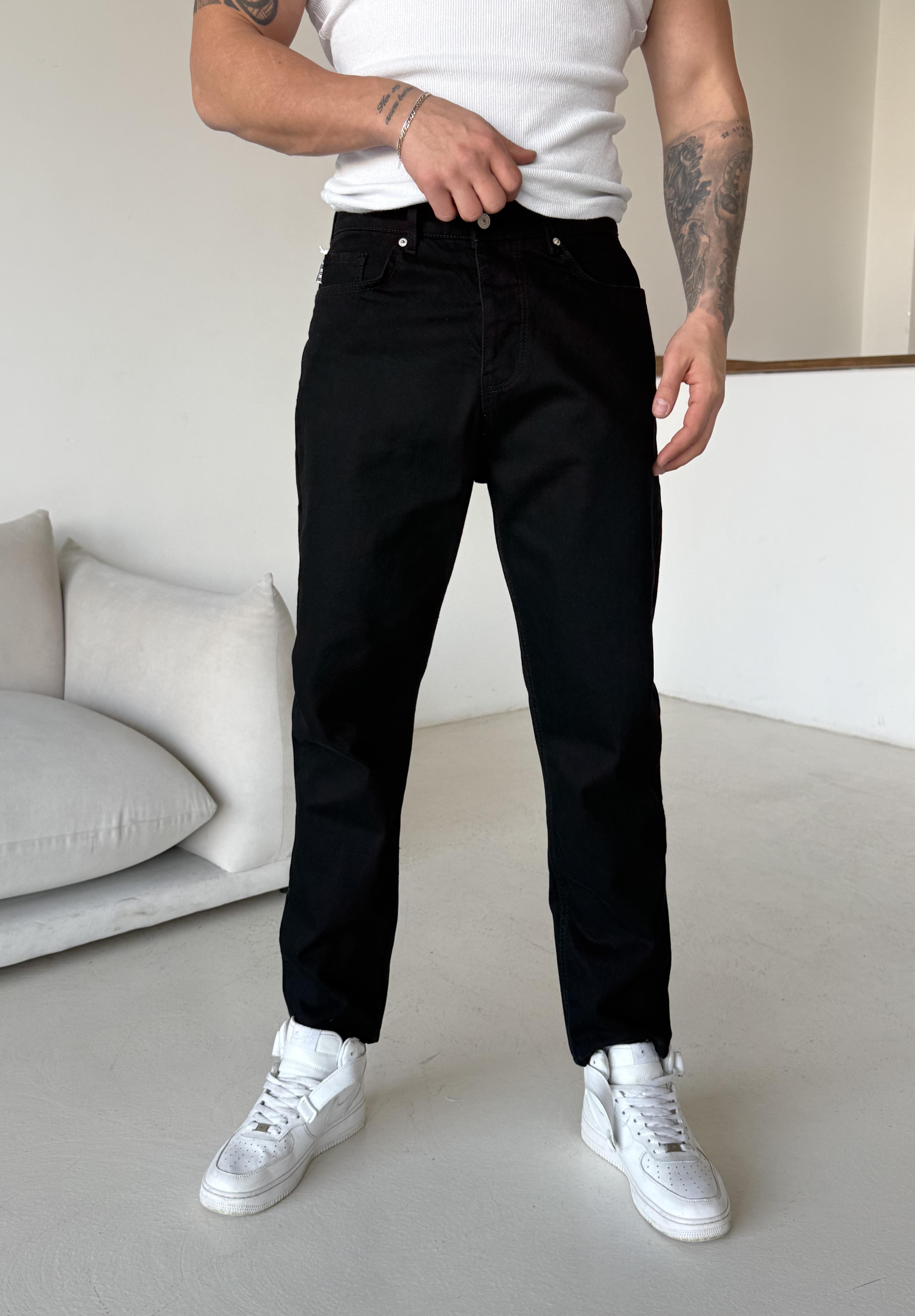 Siyah Düz Boyfriend Kot Pantalon MB 650-1