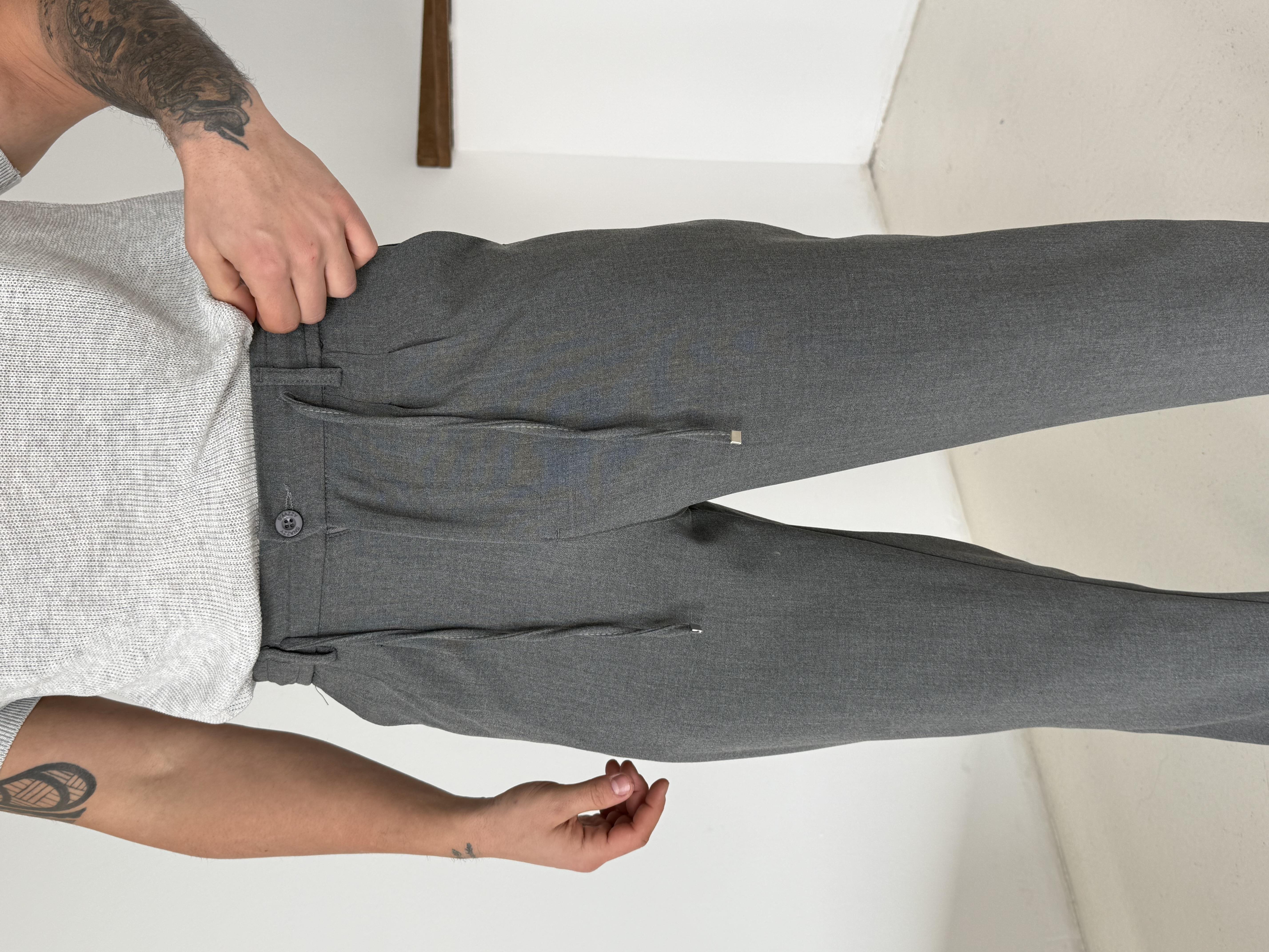 Antrasit Lastikli Bağcıklı Pamuk Bezayağı Regular Fit Kumaş Pant snz 1265