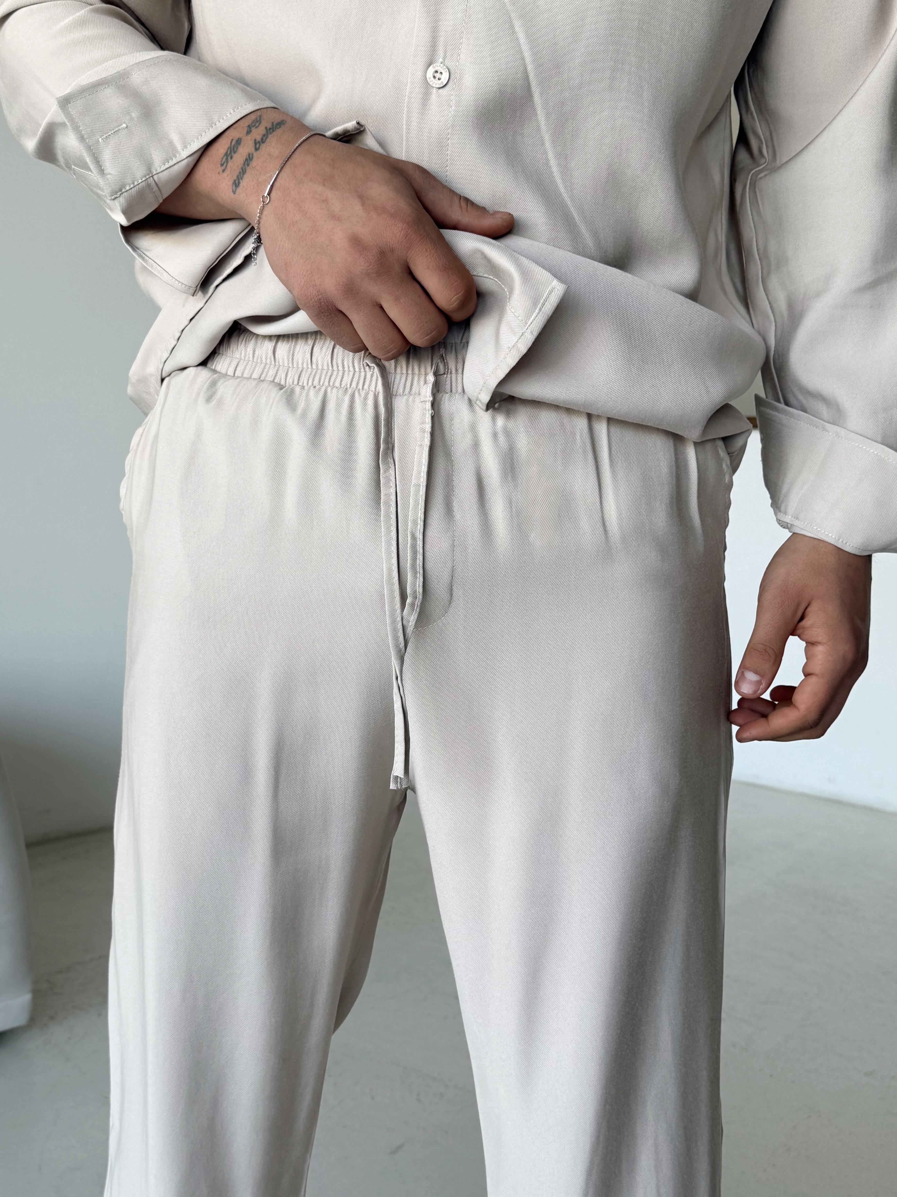 Bej Diogenal Tensel Pamuk Bol Pantalon SNZ 13201