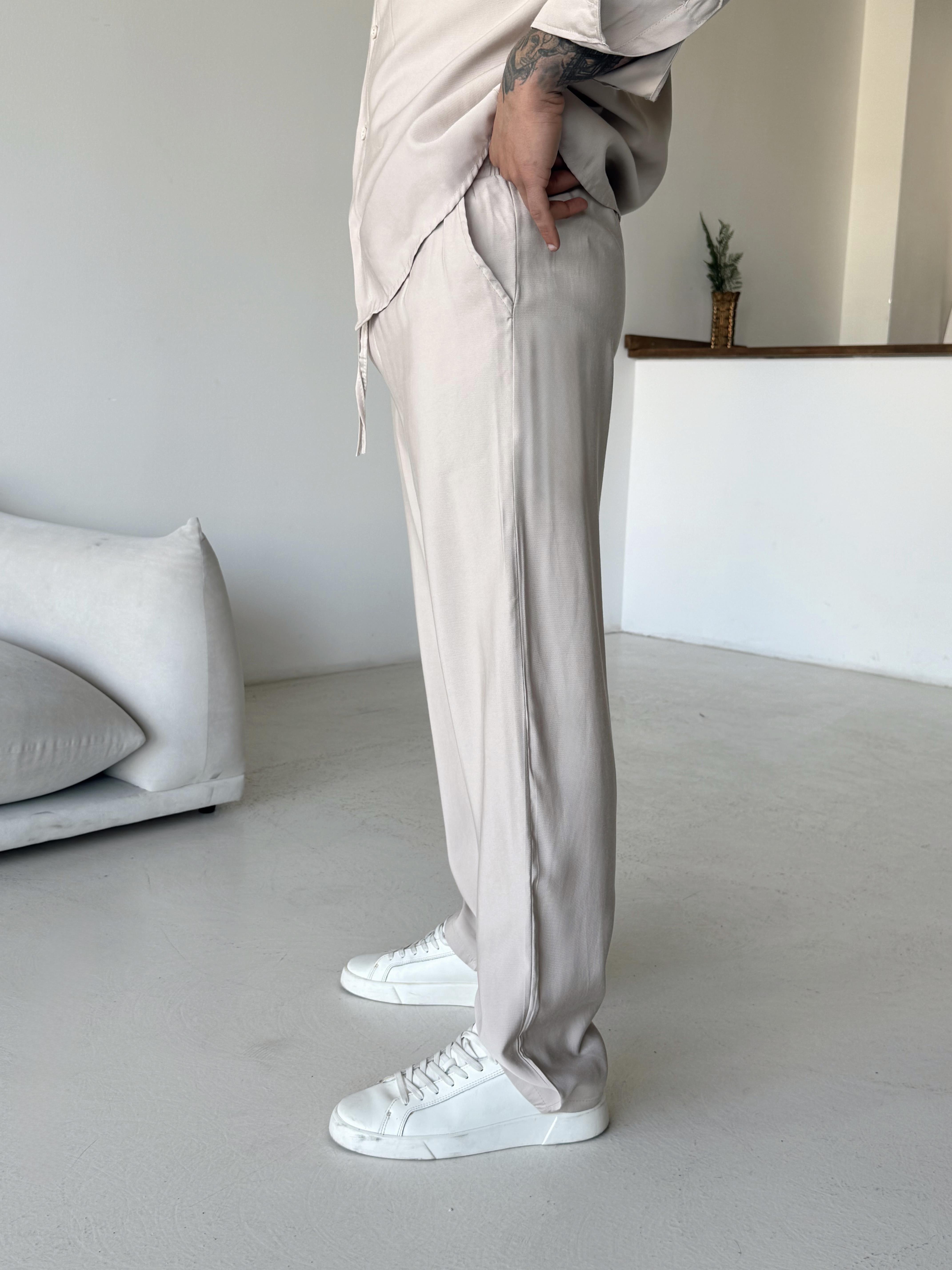 Bej Diogenal Tensel Pamuk Bol Pantalon SNZ 13201