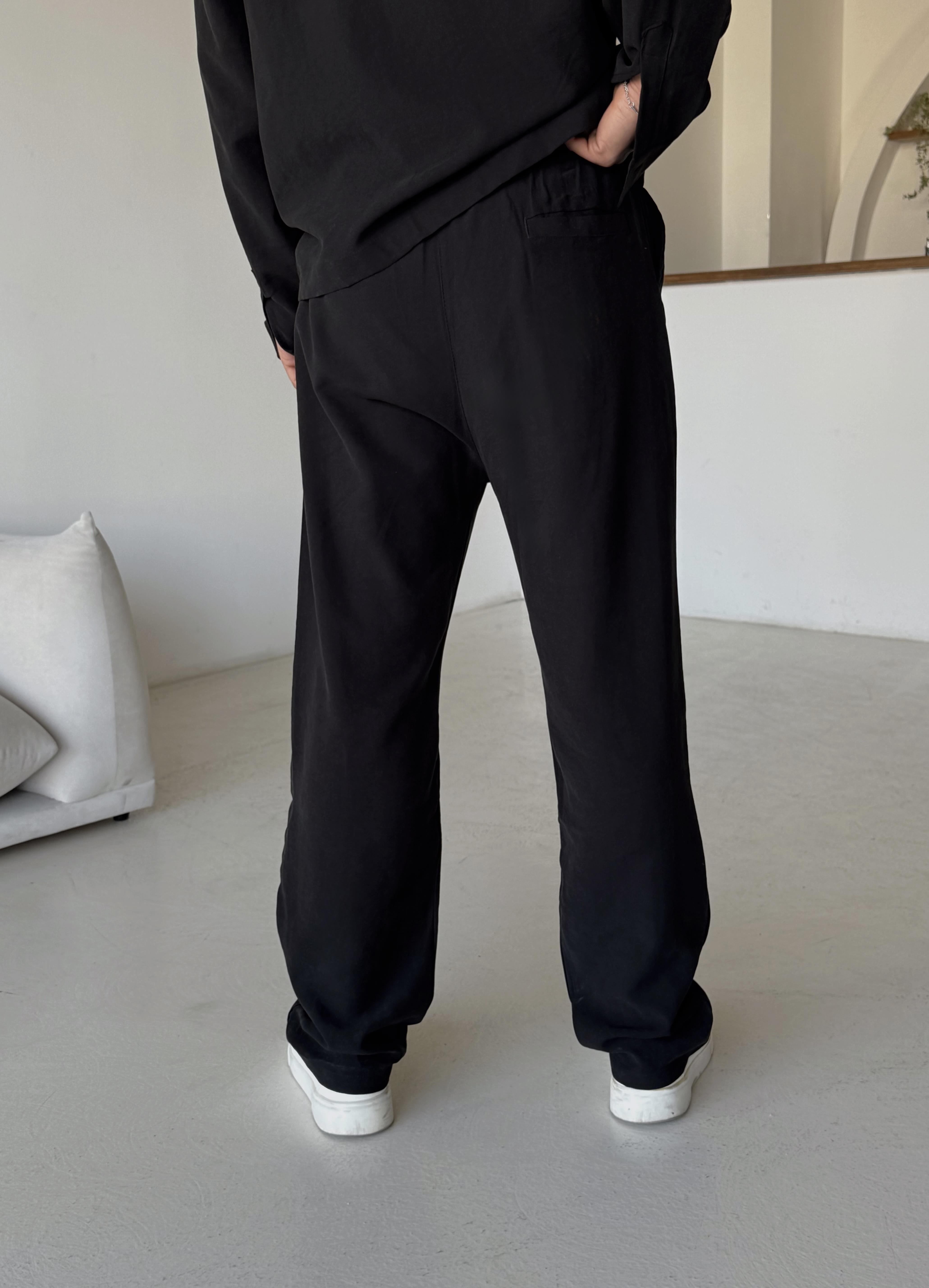 Siyah Diogenal Tensel Gramajlı Cep Kapaklı Pantalon Snz 50531