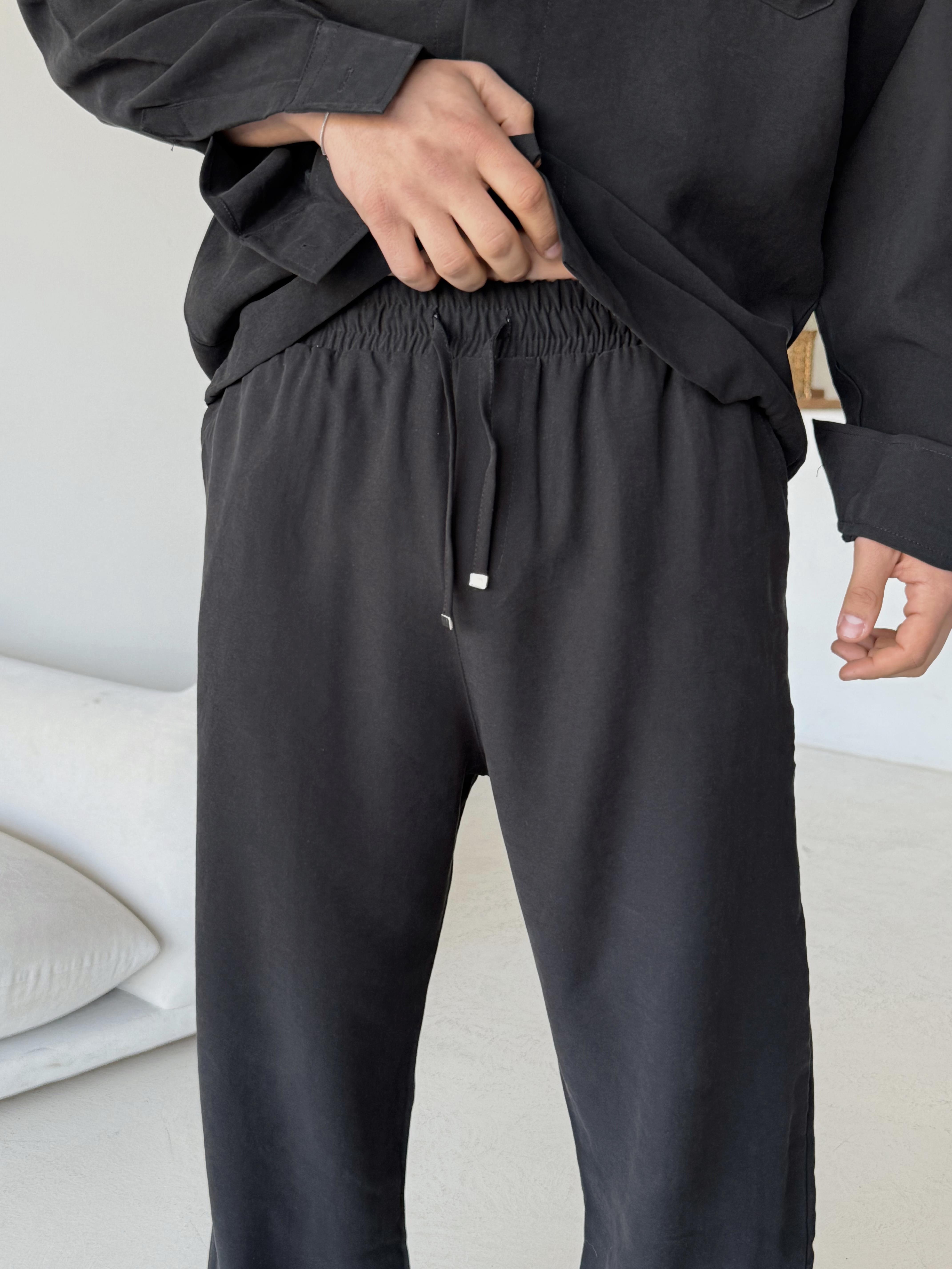 Siyah Diogenal Tensel Gramajlı Cep Kapaklı Pantalon Snz 50531