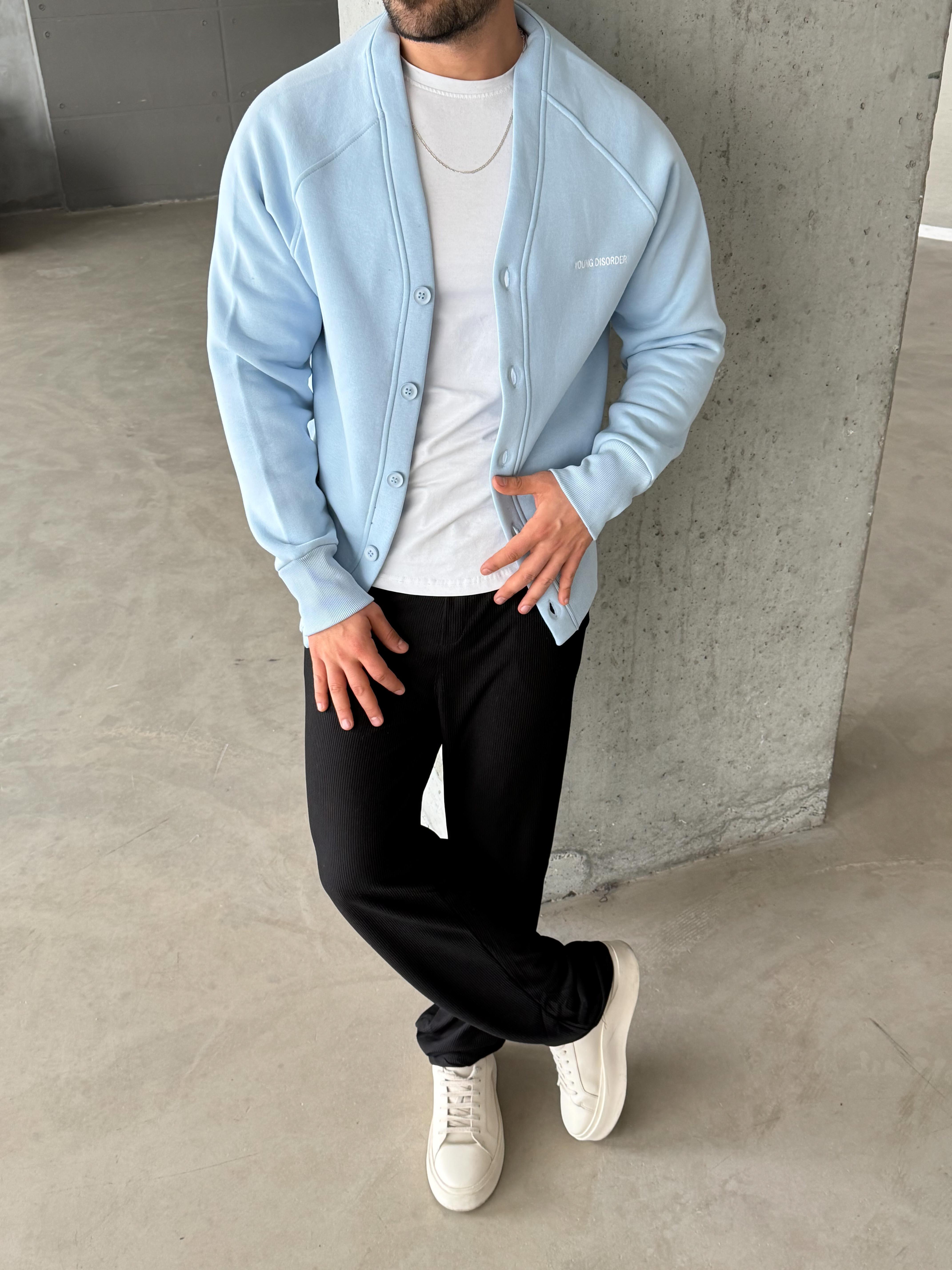 Bebemavi 3 İplik Düğmeli Şardonlu DISORDER Baskılı Hırka VS