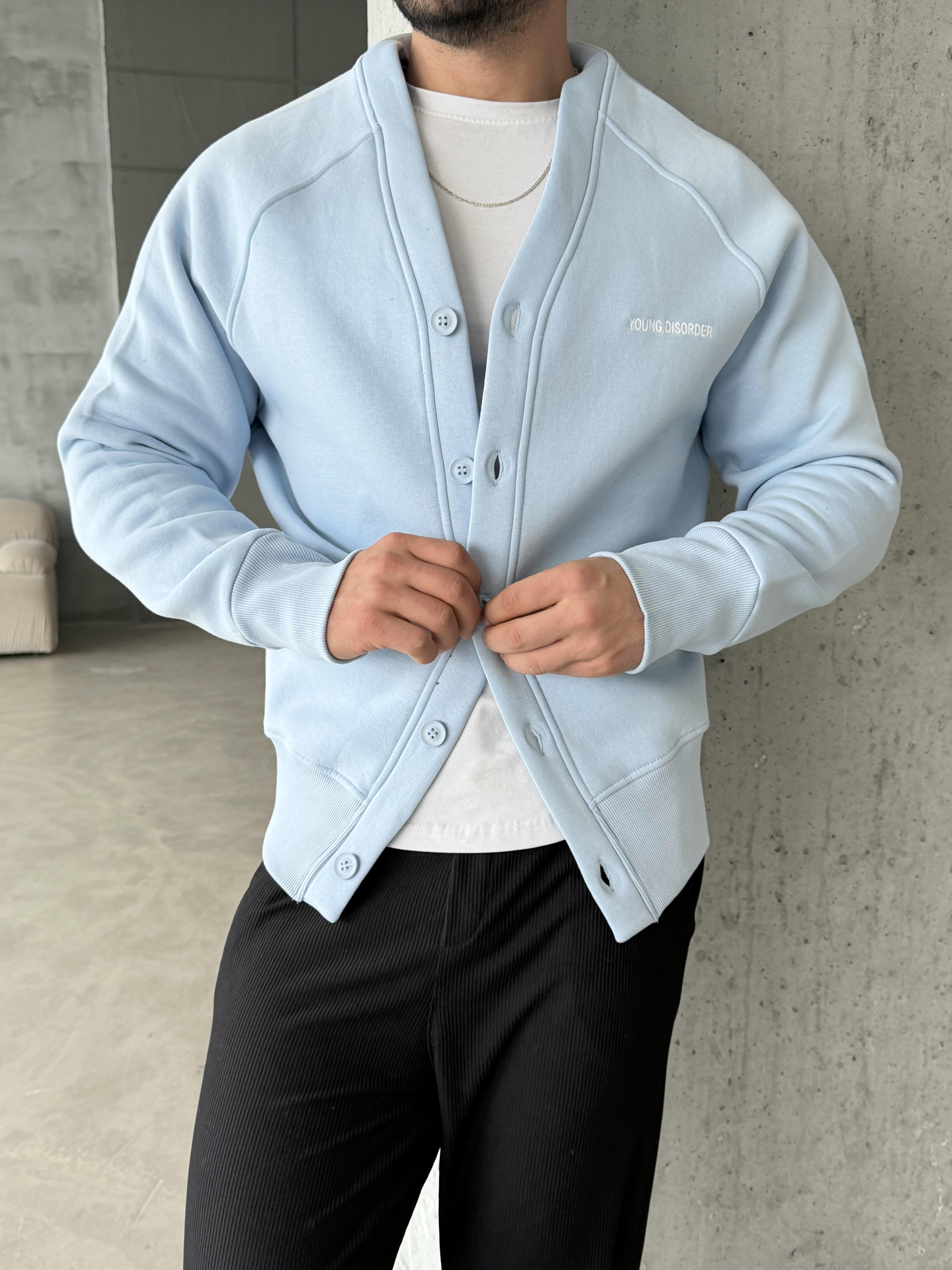 Bebemavi 3 İplik Düğmeli Şardonlu DISORDER Baskılı Hırka VS