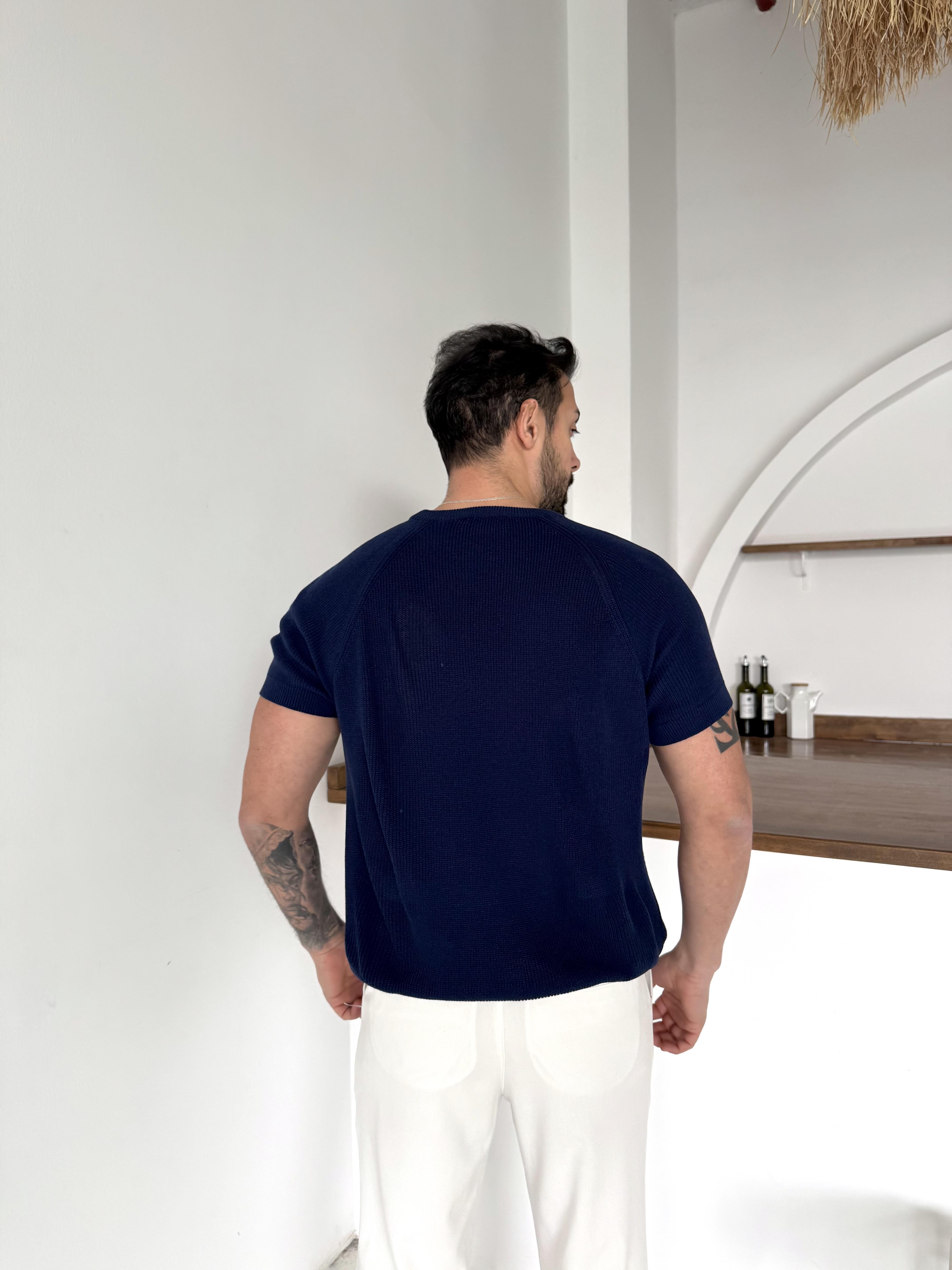 Lacivert İtalyan Kol Triko SNZ T7235