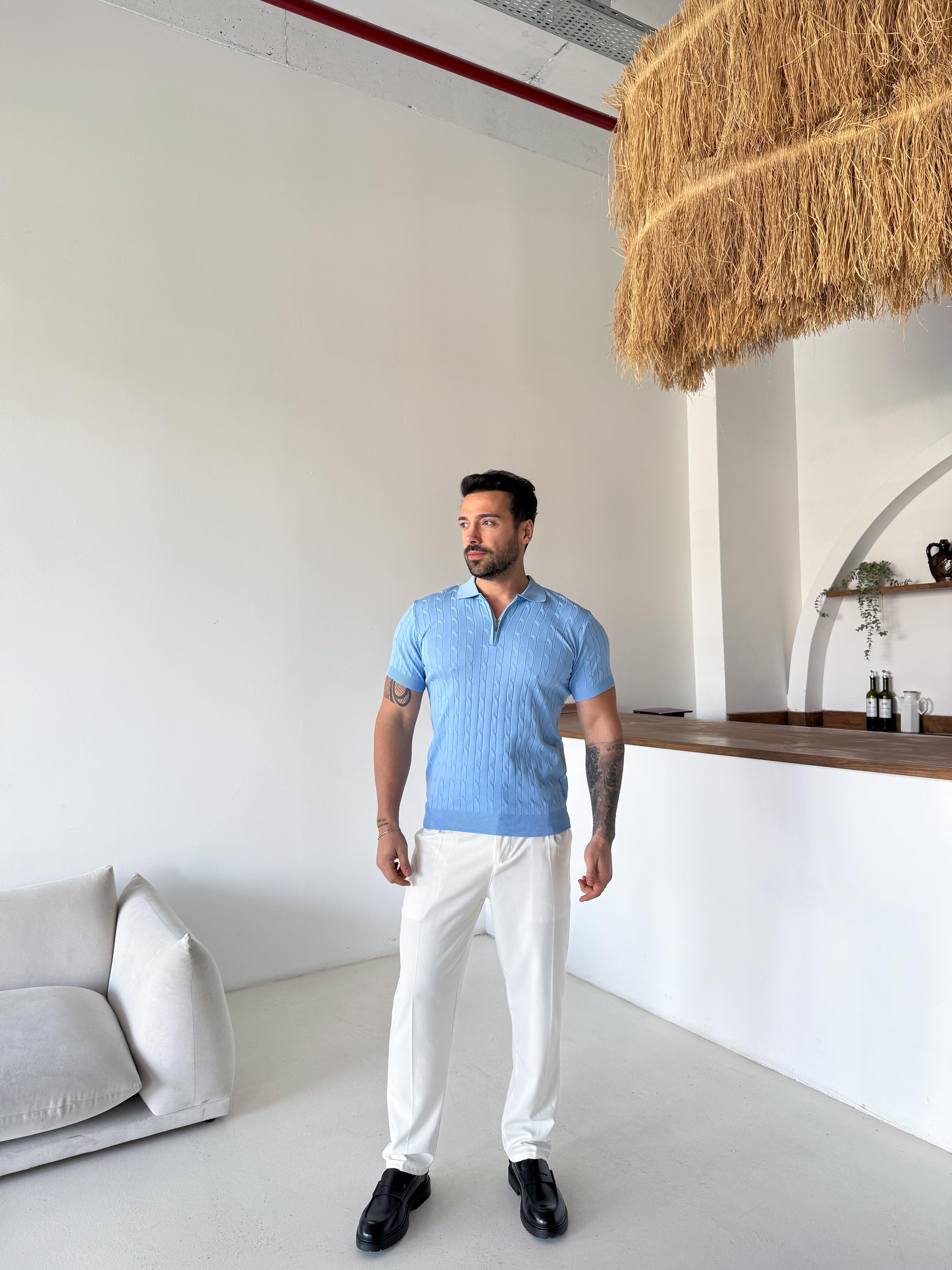 Bebemavi Saç Örgü Fermuarlı Triko TK