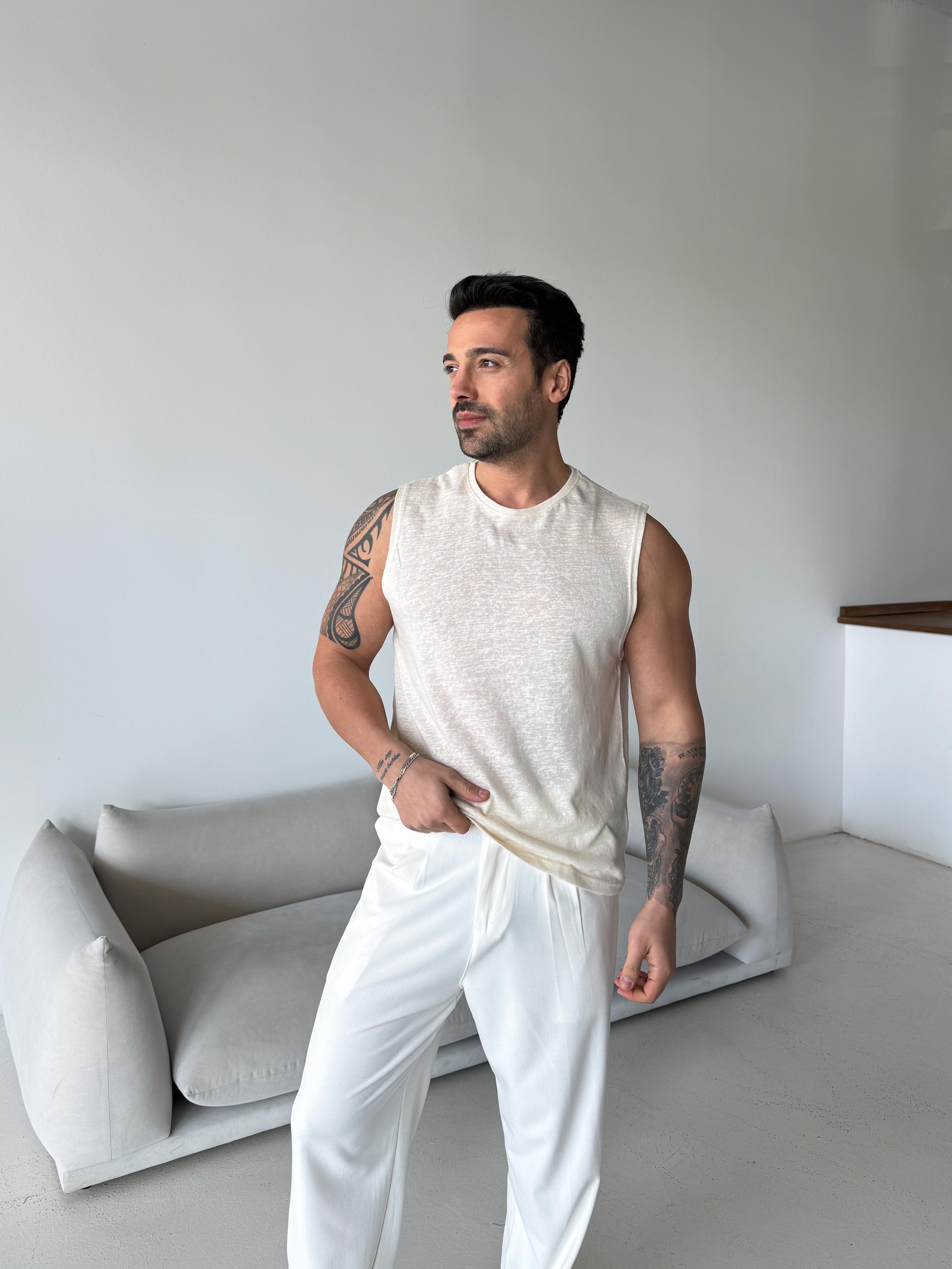 Bej Basic marsel pamuk triko Antioch 9459