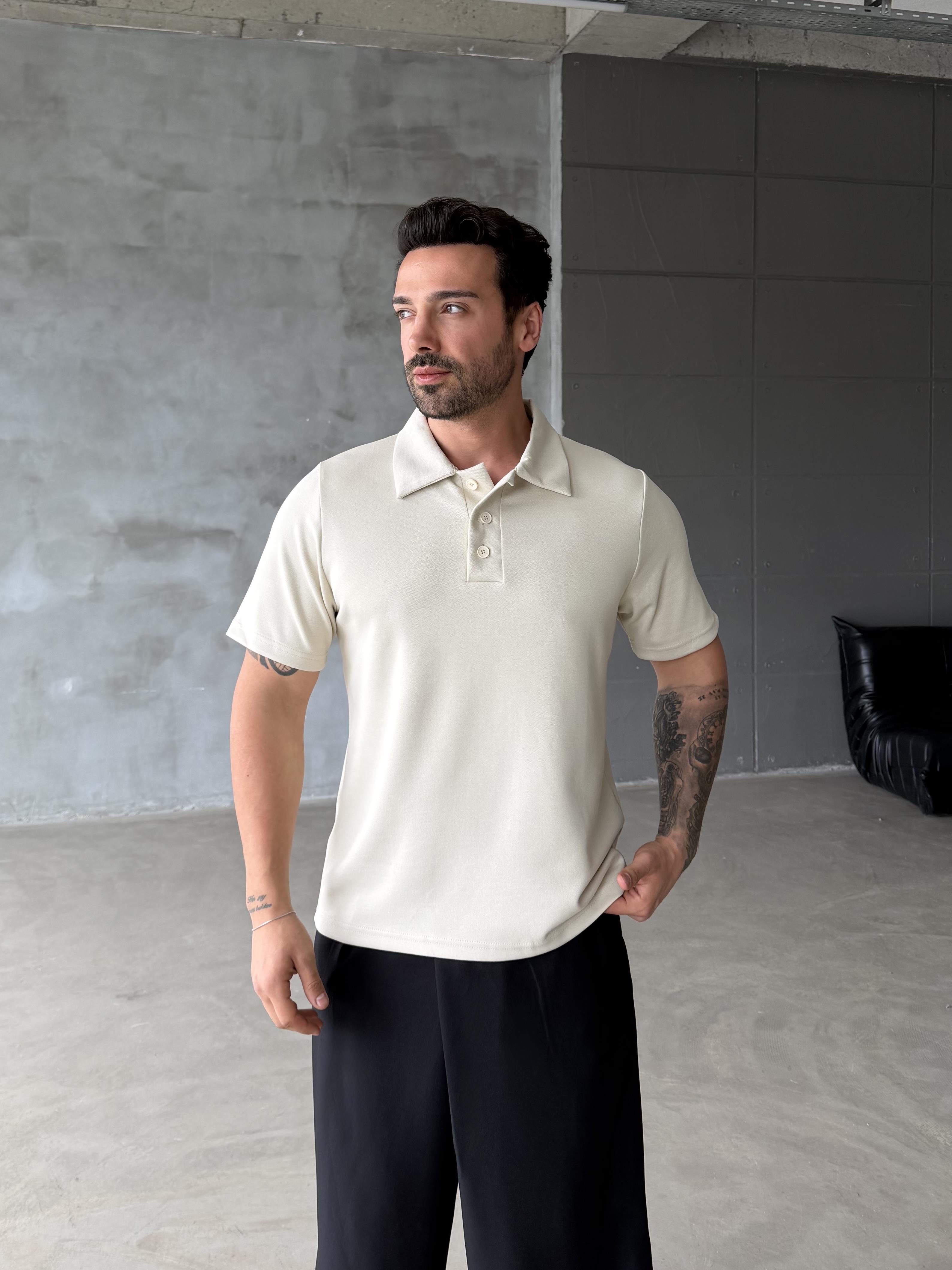 Bej Premium Pike Polo Yaka Antioch 9446