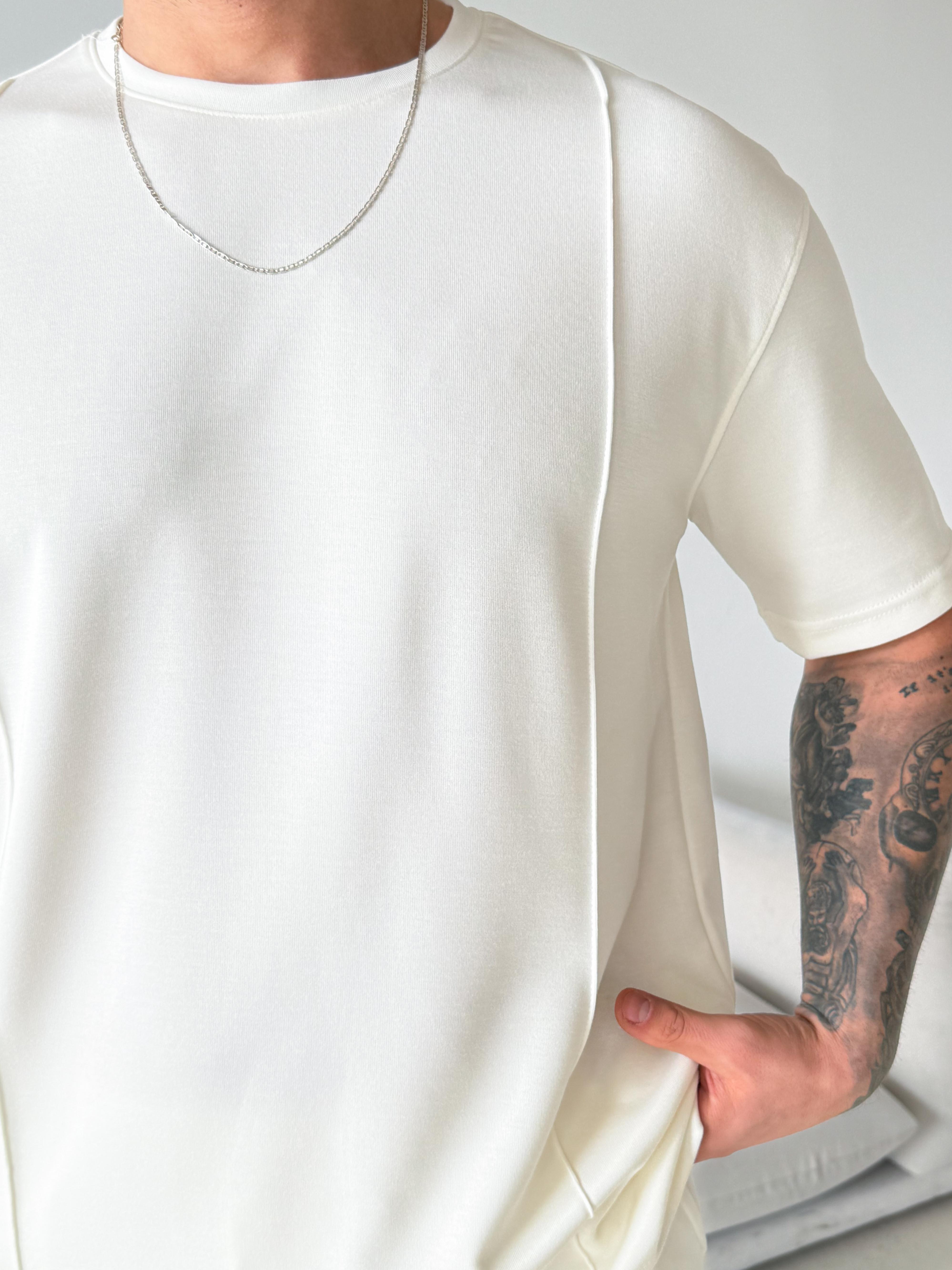 Beyaz Çimalı Oysho Regular Fit Tişört LNS 37099