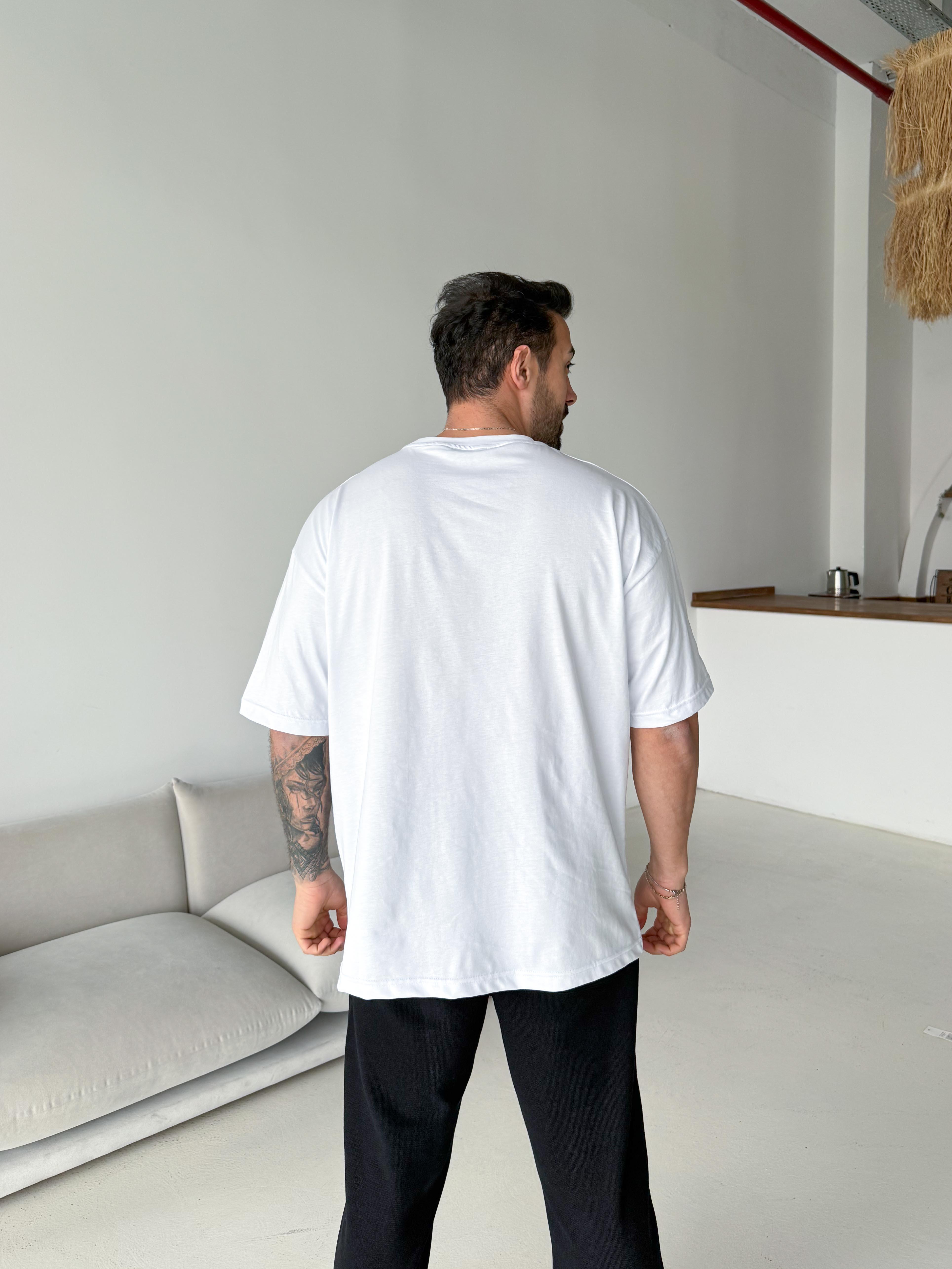 Beyaz Düz Compak Oversize T-SHİRT SC
