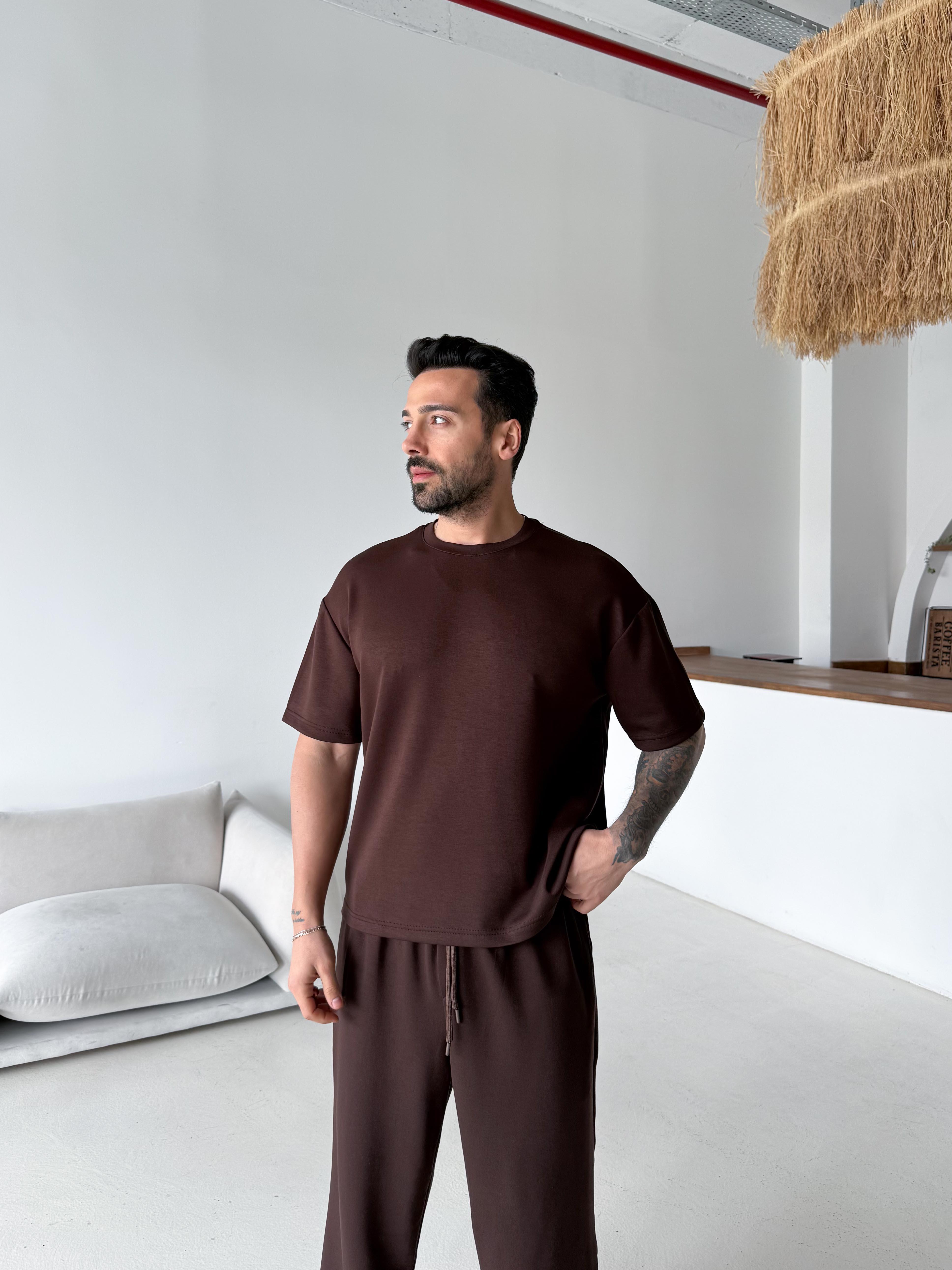 Kahve Oysho Bol Kalıp Tişört JJ