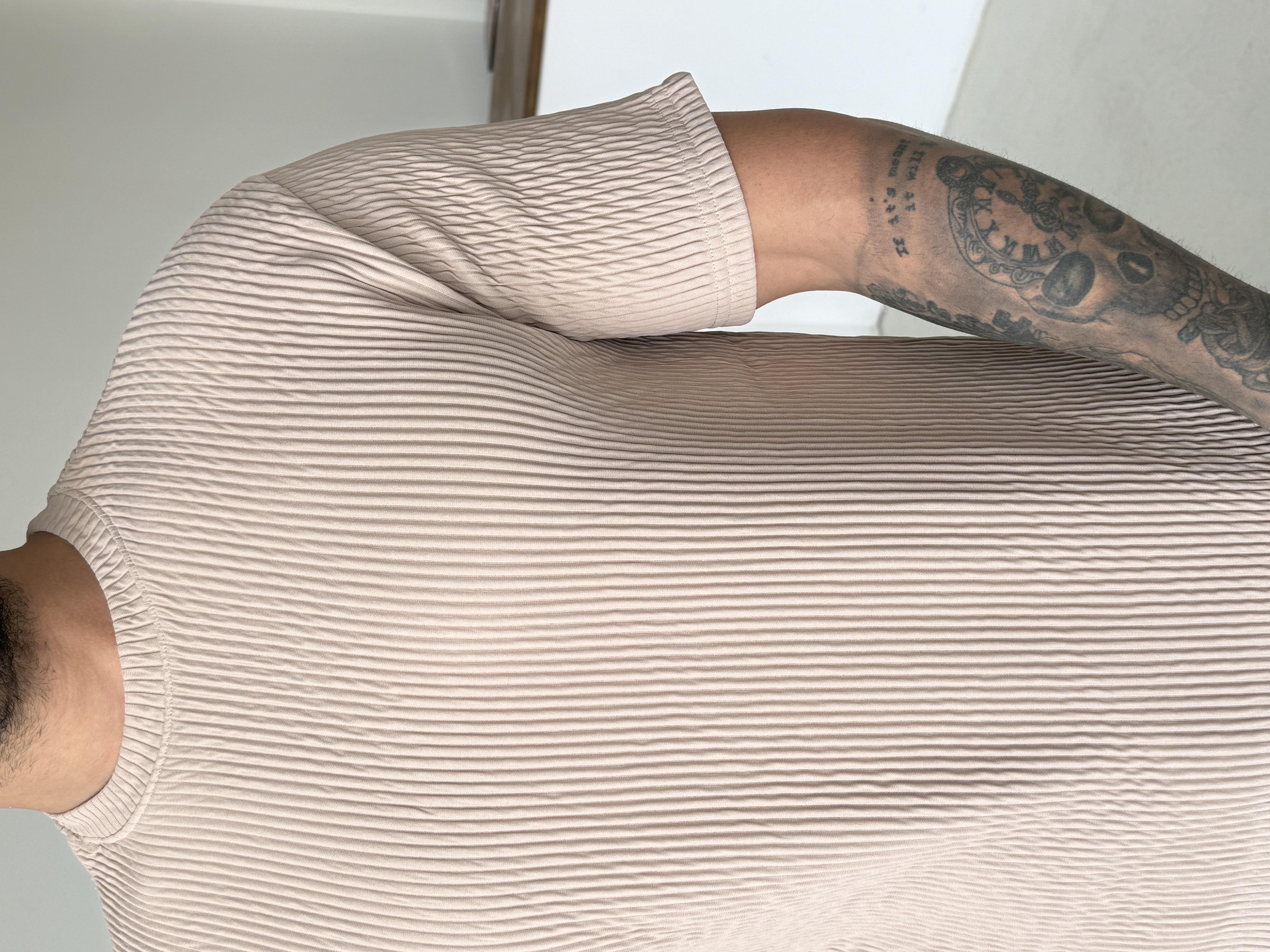 Krem Fitilli Pamuk Bol Kalıp Tişört JJ