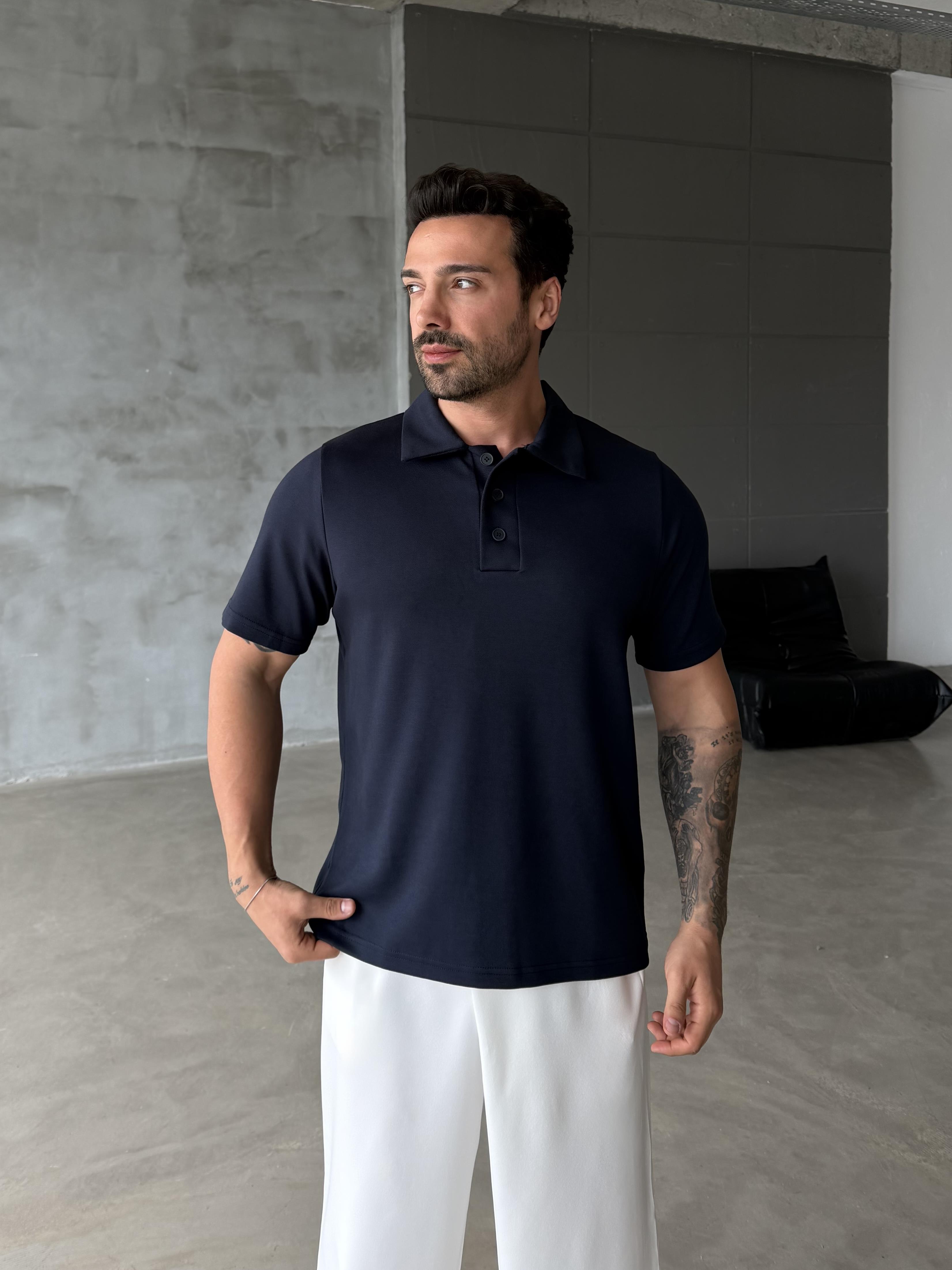 Lacivert Premium Pike Polo Yaka Antioch 9446