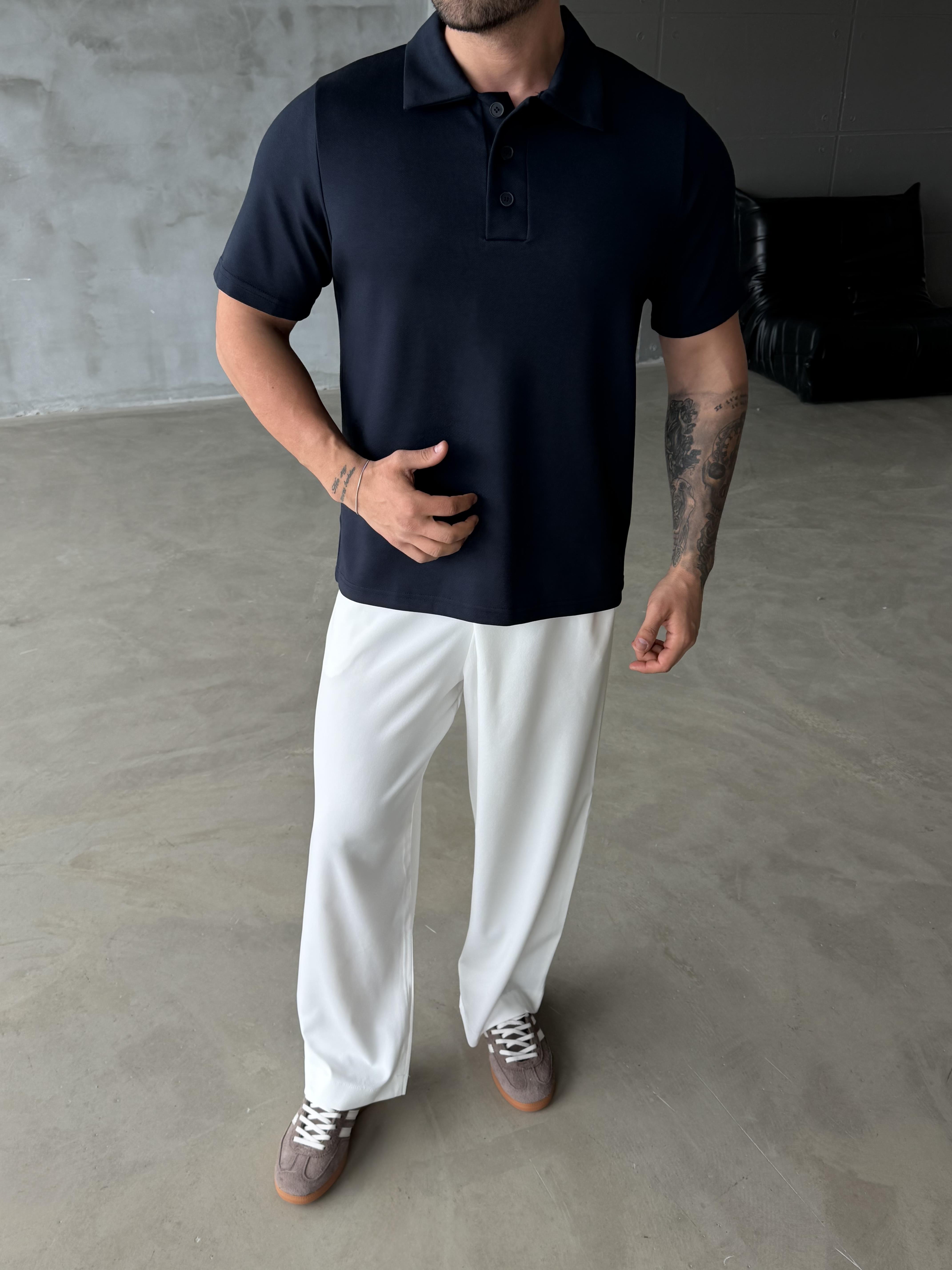 Lacivert Premium Pike Polo Yaka Antioch 9446