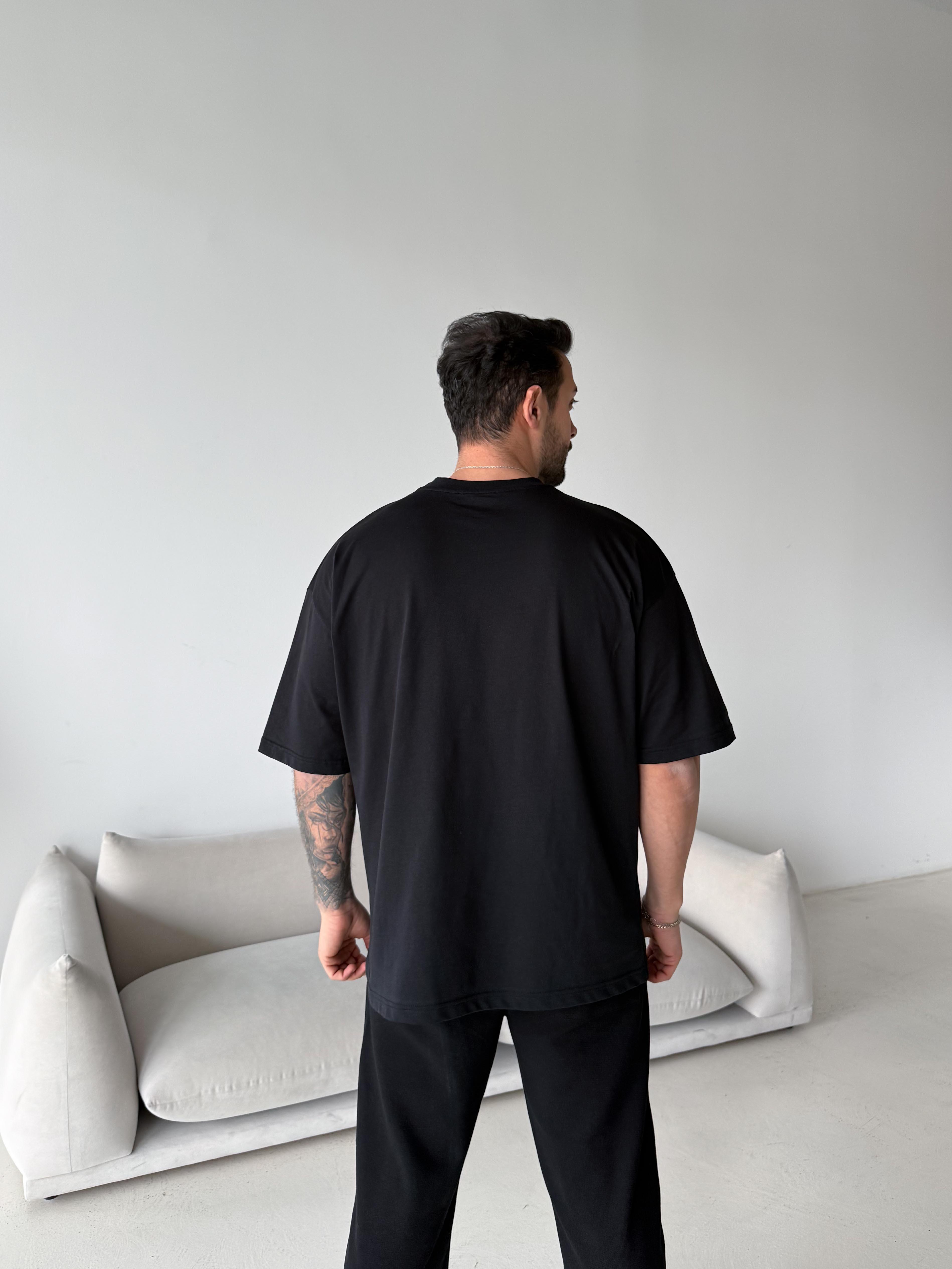 Siyah Düz Compak Oversize T-SHİRT SC