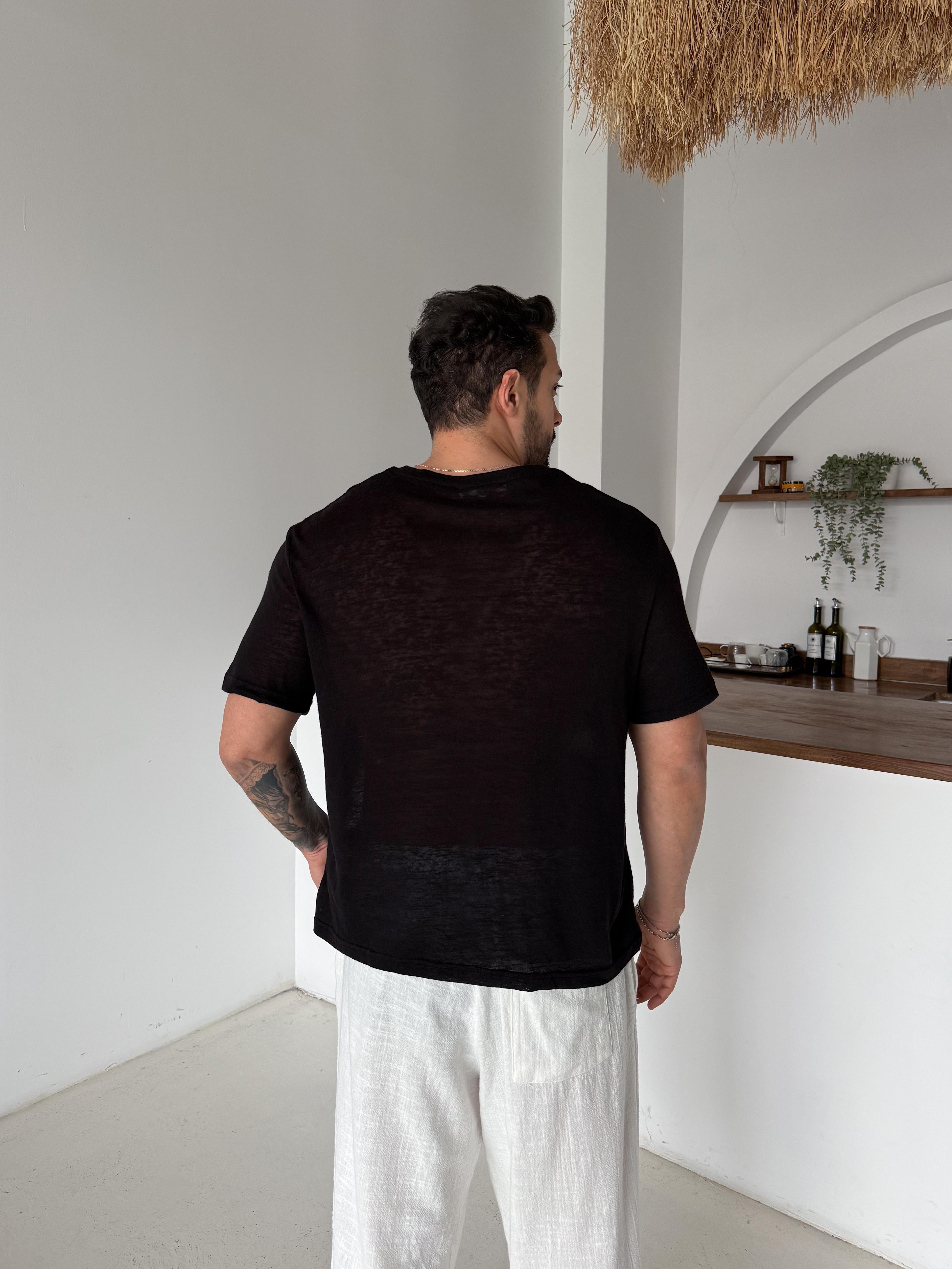 Siyah Maris Triko Kısa Kol Antioch 9449