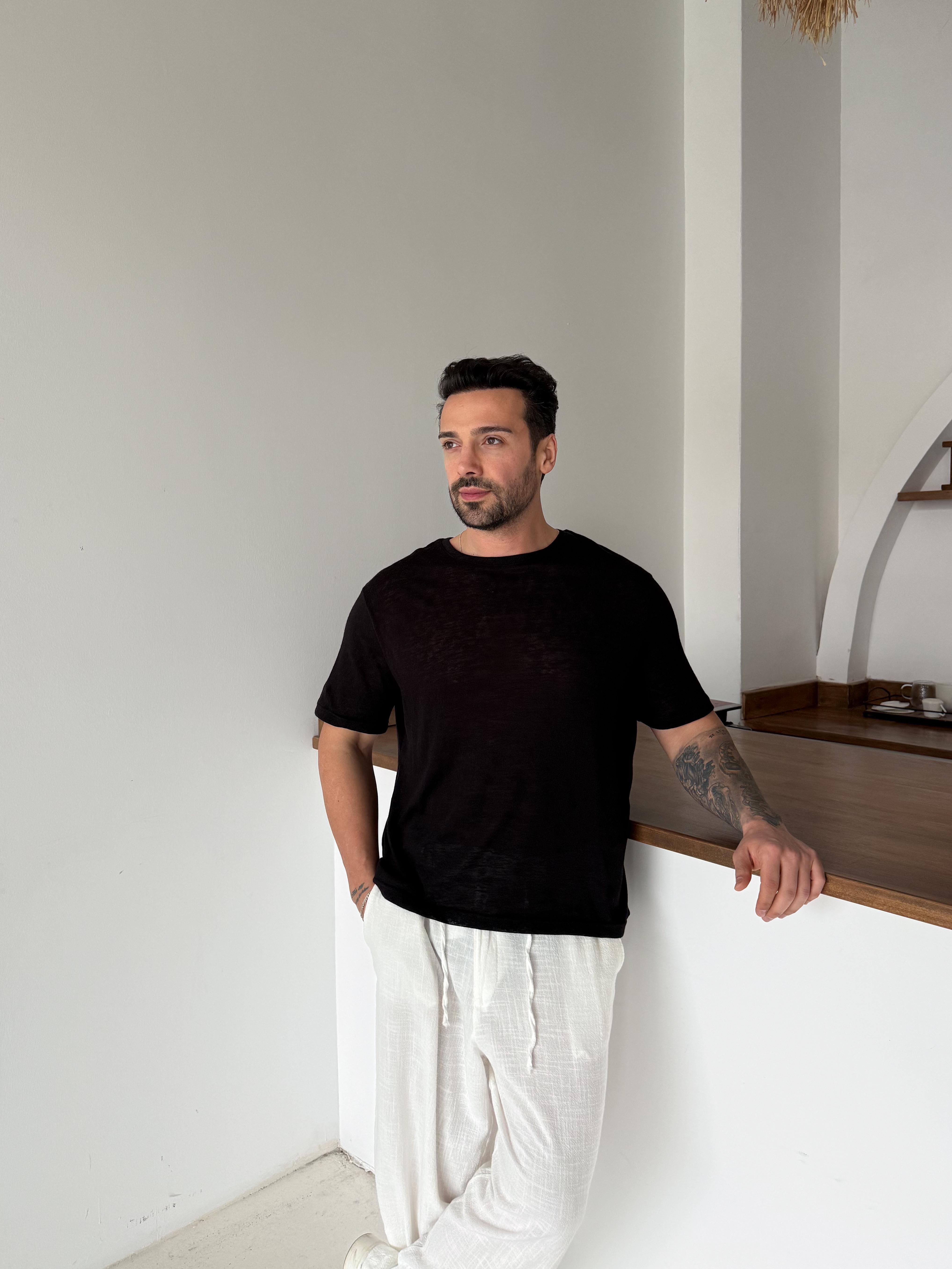 Siyah Maris Triko Kısa Kol Antioch 9449