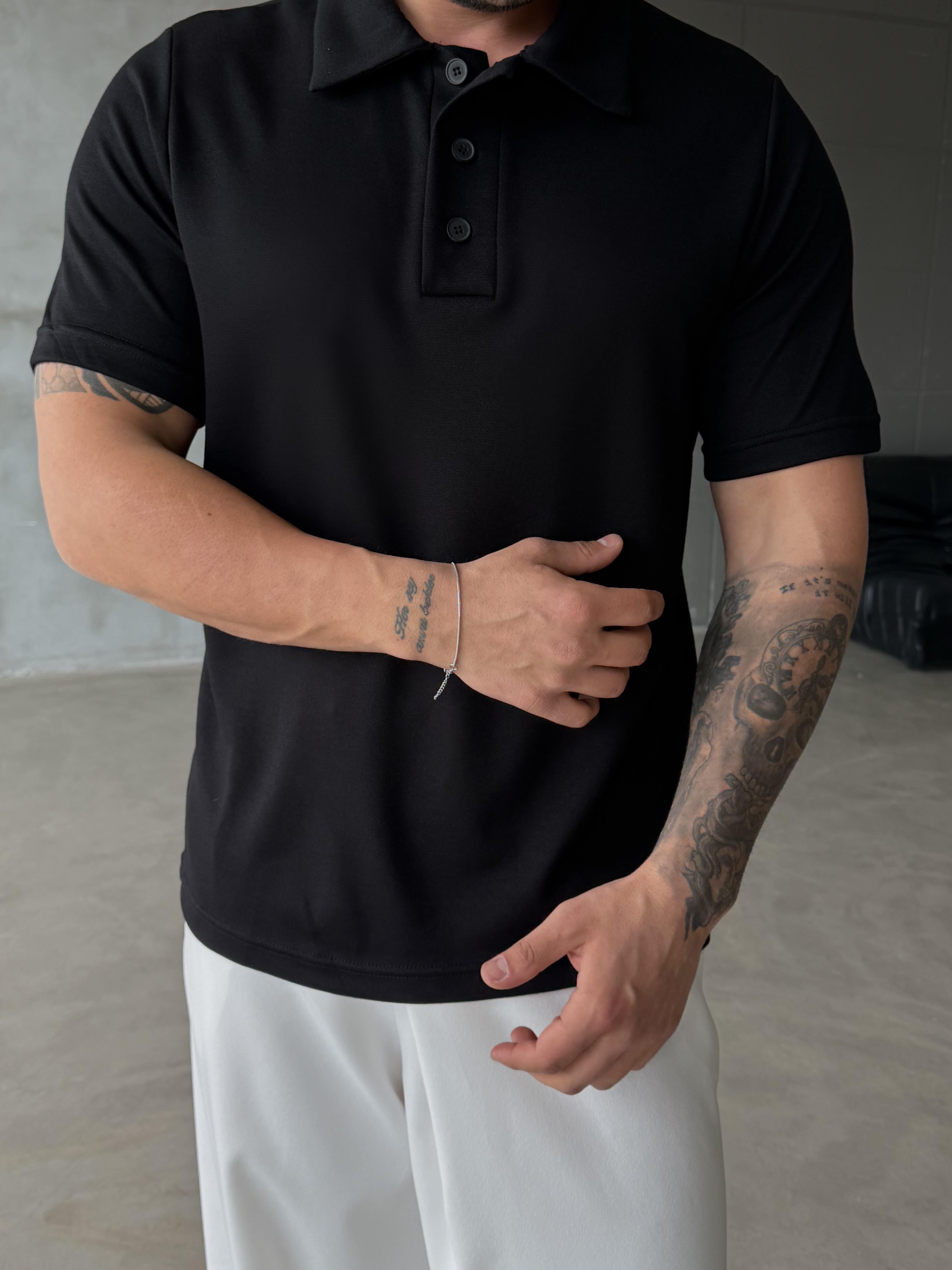 Siyah Premium Pike Polo Yaka Antioch 9446