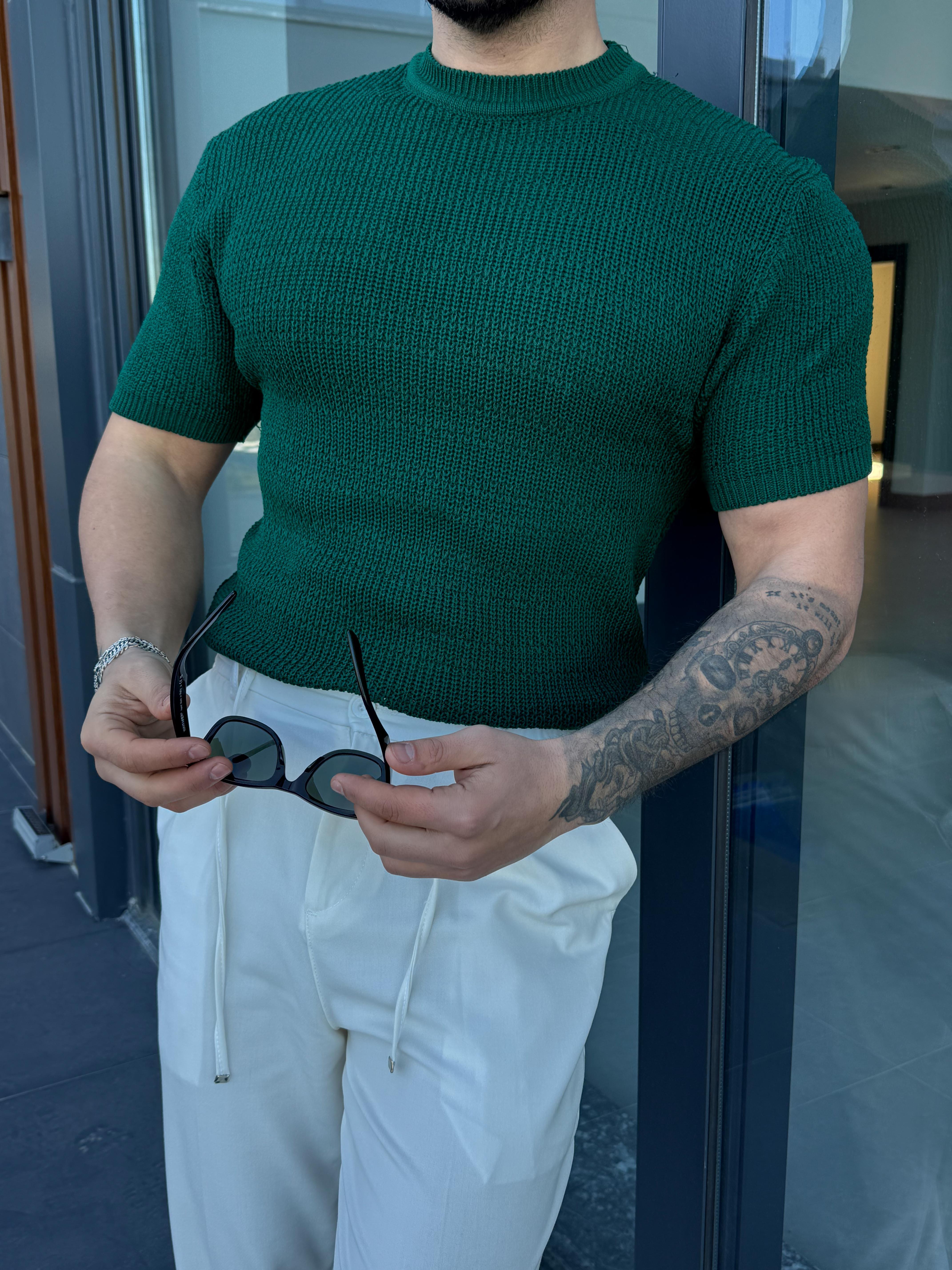 Zümrüt Çelik Pamuk Triko Slim Fit SNZ 7281