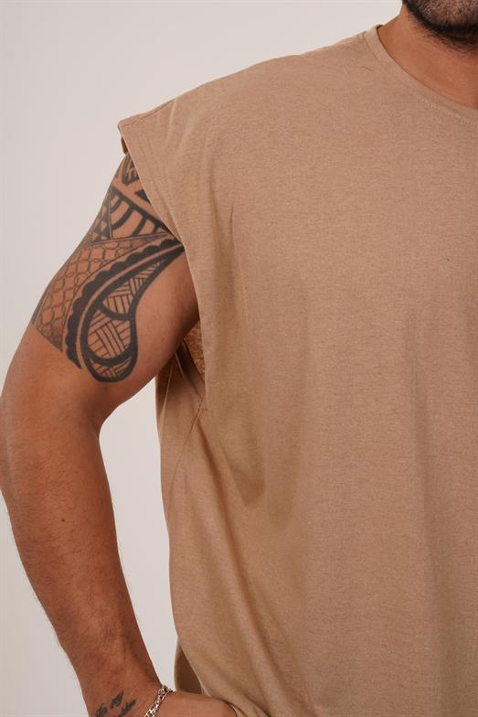 Krem Sıfır Kol Suprem Oversize Atlet