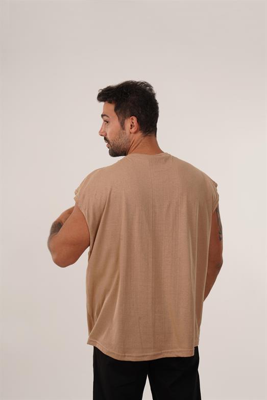 Krem Sıfır Kol Suprem Oversize Atlet
