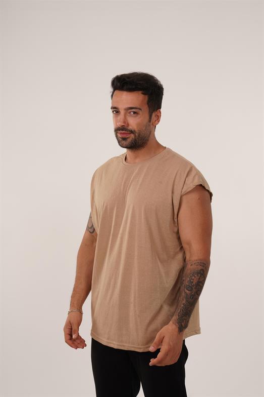 Krem Sıfır Kol Suprem Oversize Atlet