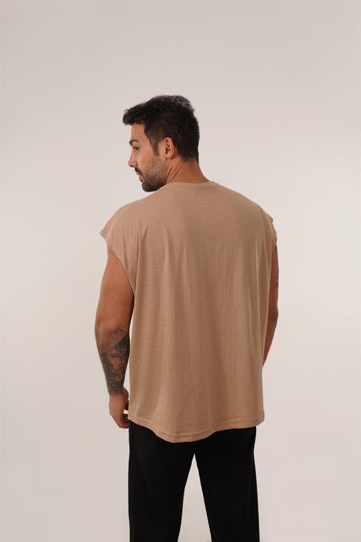 Krem Sıfır Kol Suprem Oversize Atlet