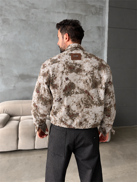 Bej Jacquard Vintage Ceket RSP 7000