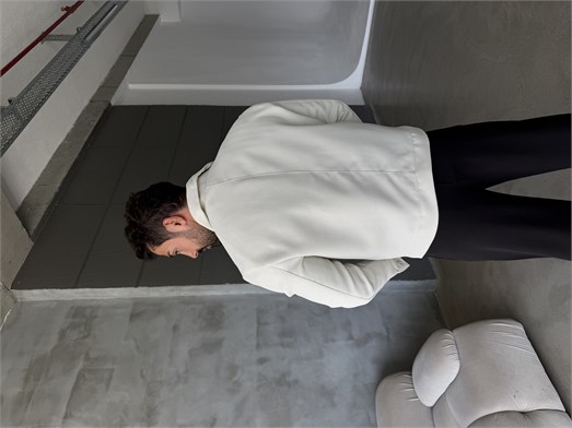 Bej Yakalı Laminasyonlu Astarlı Ceket SNZ 1350