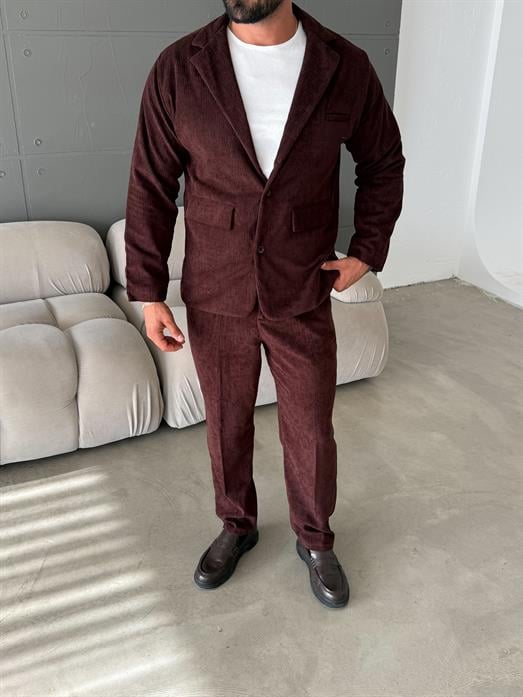 Kahve Kadife Oversize Takım  SNZ K5020