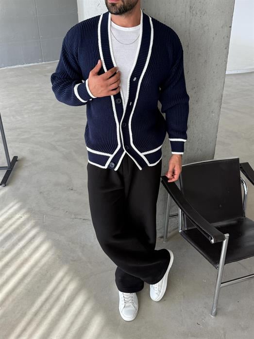 CEKETLacivert Çiziigili Süveter SNZ T7260