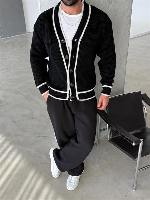 CEKETSiyah Çiziigili Süveter SNZ T7260