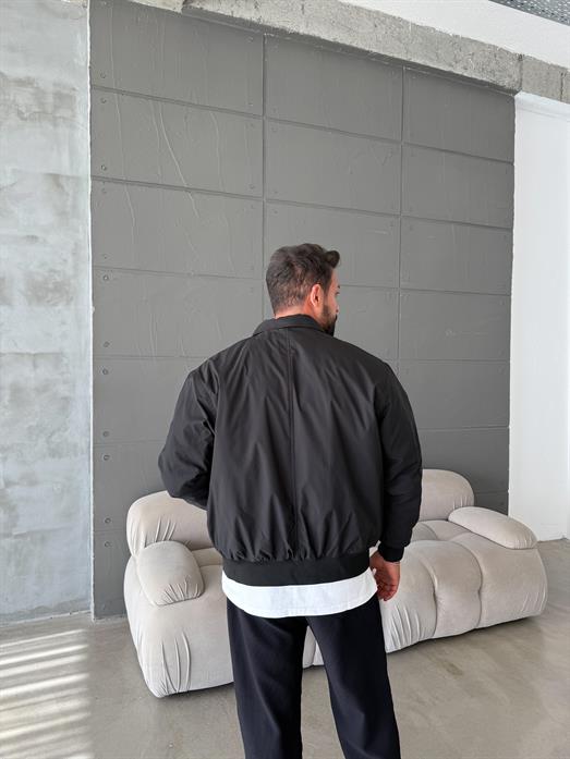 Siyah Dik Yaka Bomber Ceket SNZ M6311