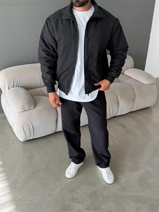 Siyah Dik Yaka Bomber Ceket SNZ M6311