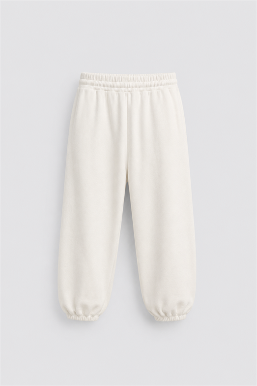 Beyaz Basic Baggy Pamuk Eşofman SC