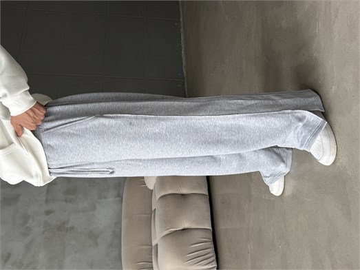 Gri Dikiş Detaylı 2 İplik Bol Eşofman BRR 100105