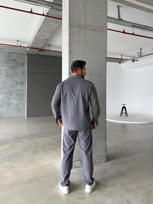 Antrasit Oversize İthal Kadife Takım SC