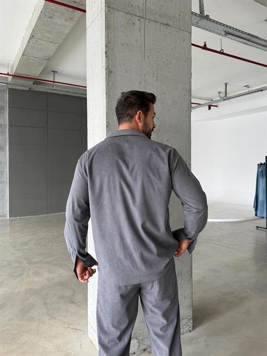 Antrasit Oversize İthal Kadife Takım SC