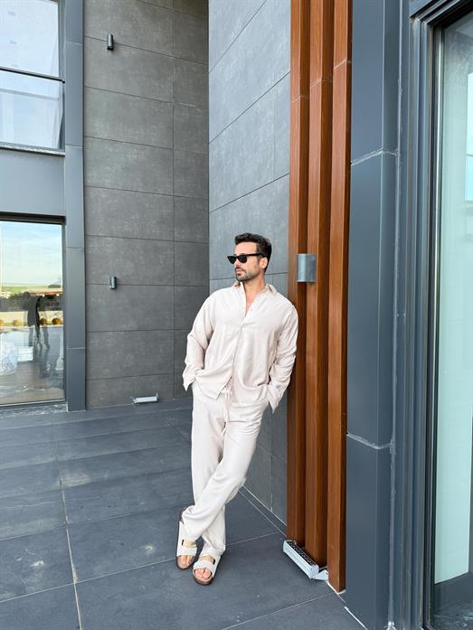 Bej Diogenal Tensel Pamuk Oversize Takım SNZ 1320