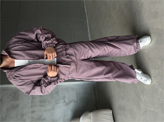 Bordo Dijital Baskılı Waterproof Boxy Bol Takım SNZ 5103