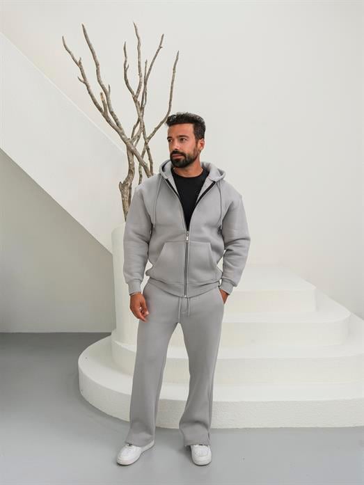Boyamagri 3 İplik Tam Fermuarlı Sweat Baggy Oversize Compak Alt Üst Takım SC