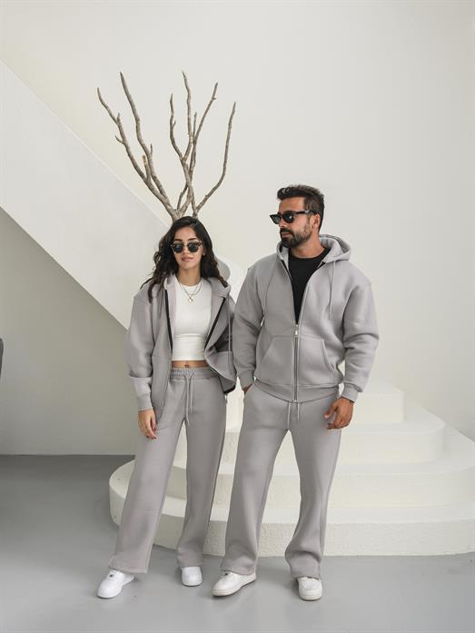 Boyamagri 3 İplik Tam Fermuarlı Sweat Baggy Oversize Compak Alt Üst Takım SC
